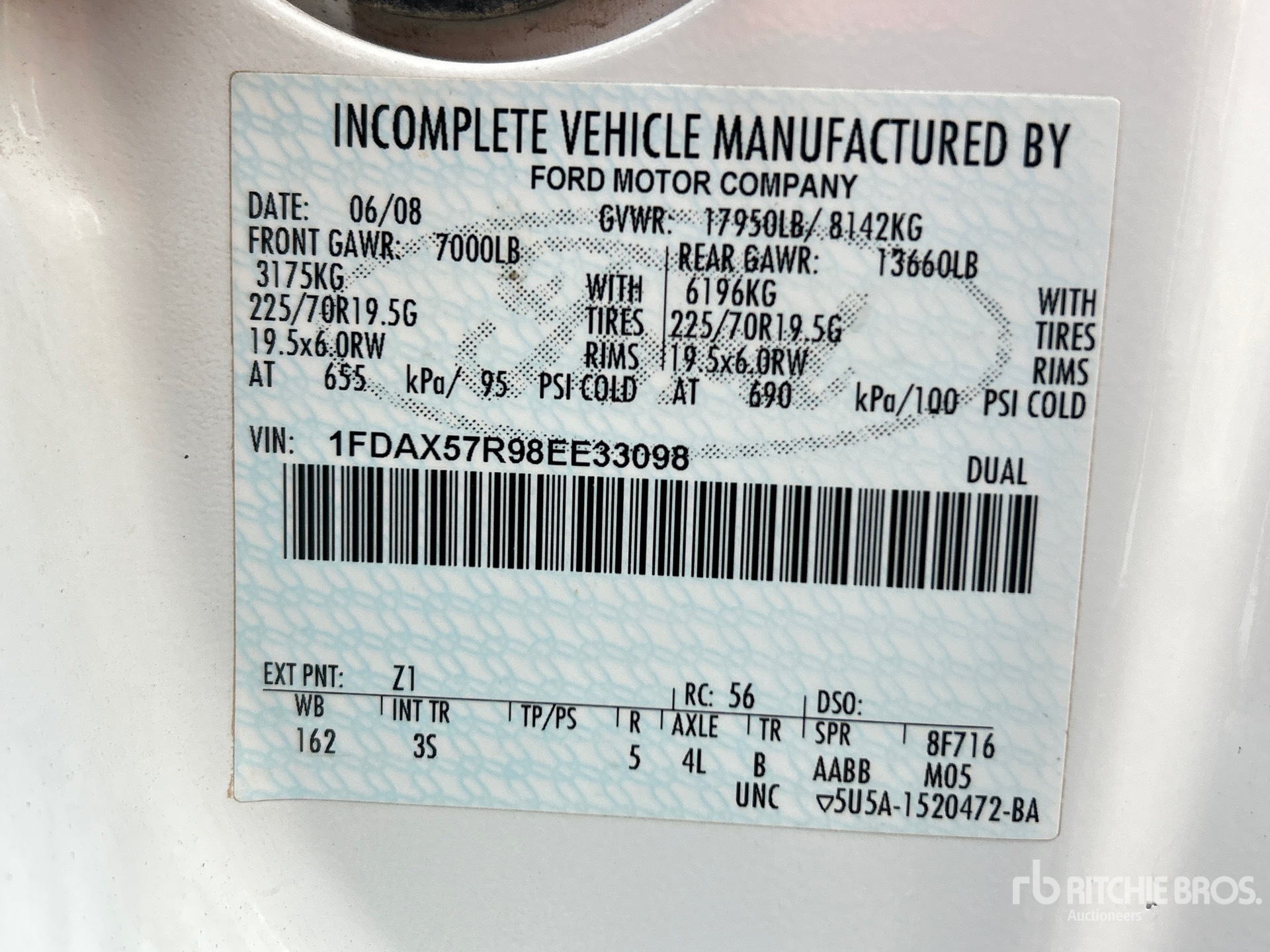 General Appearance with Serial Number / VIN