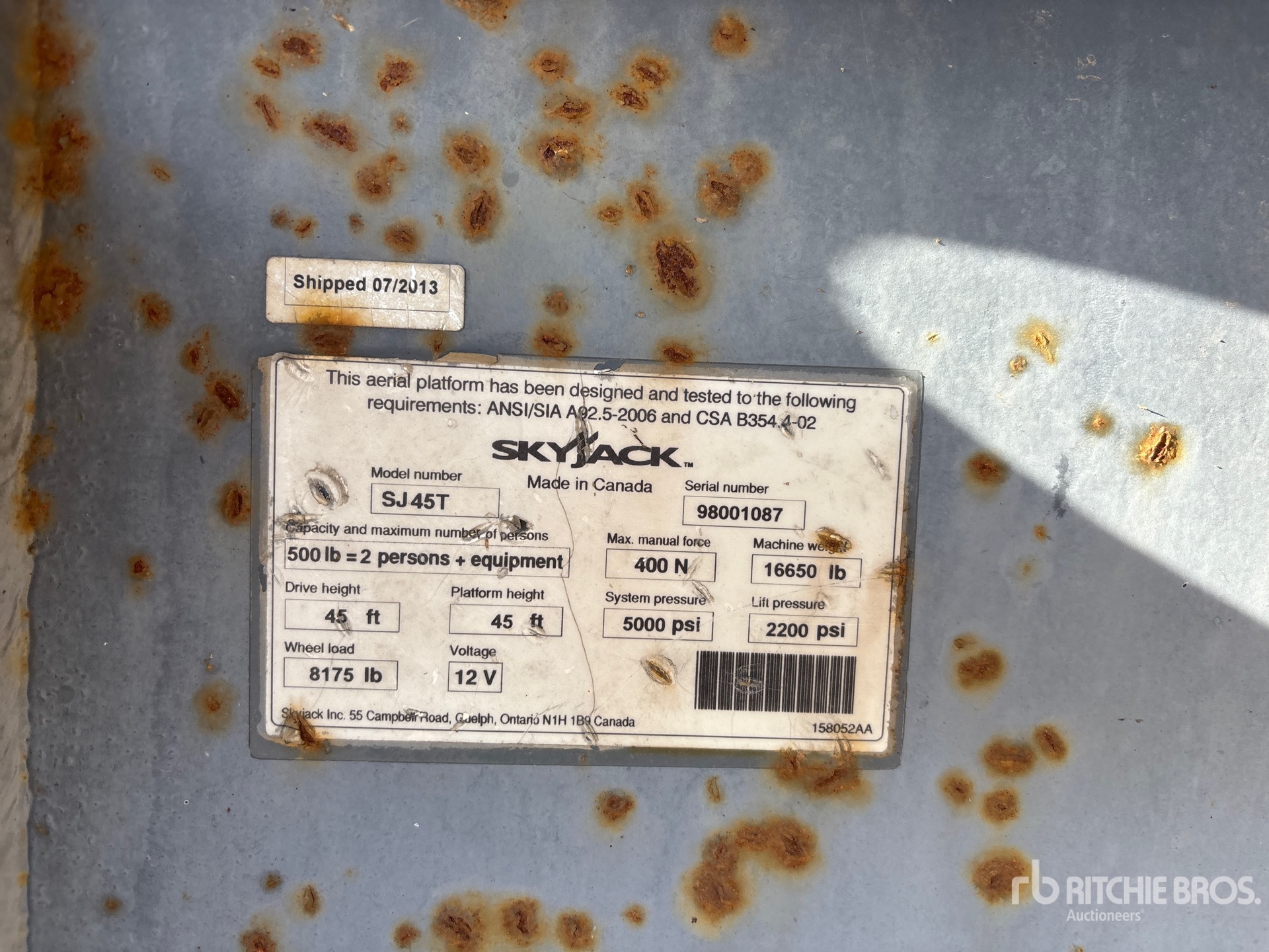 General Appearance with Serial Number / VIN