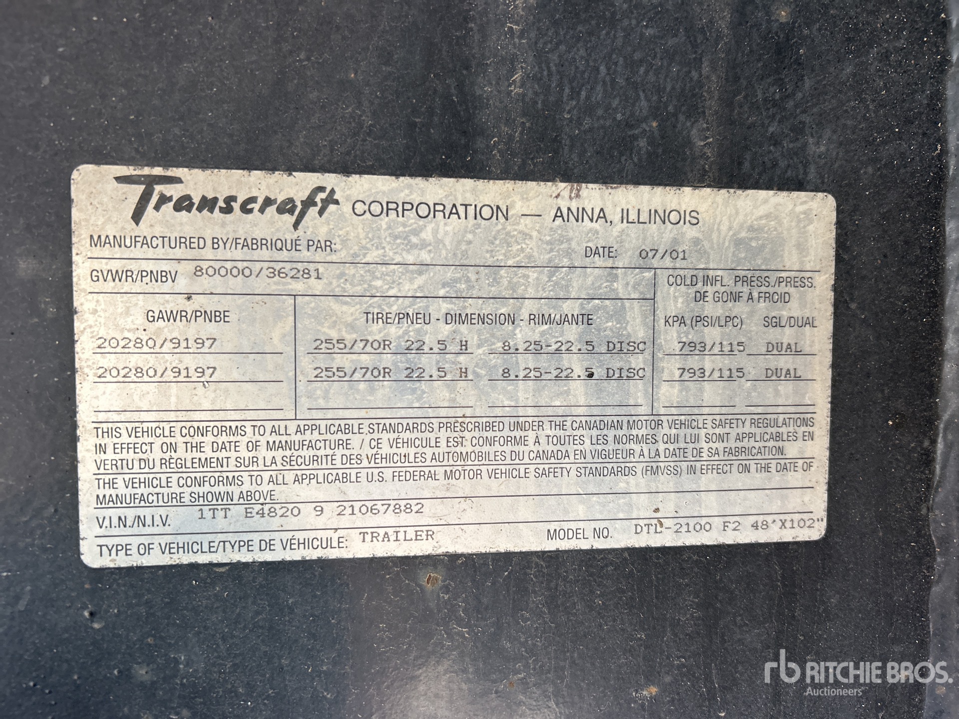 General Appearance with N.º de serie/VIN