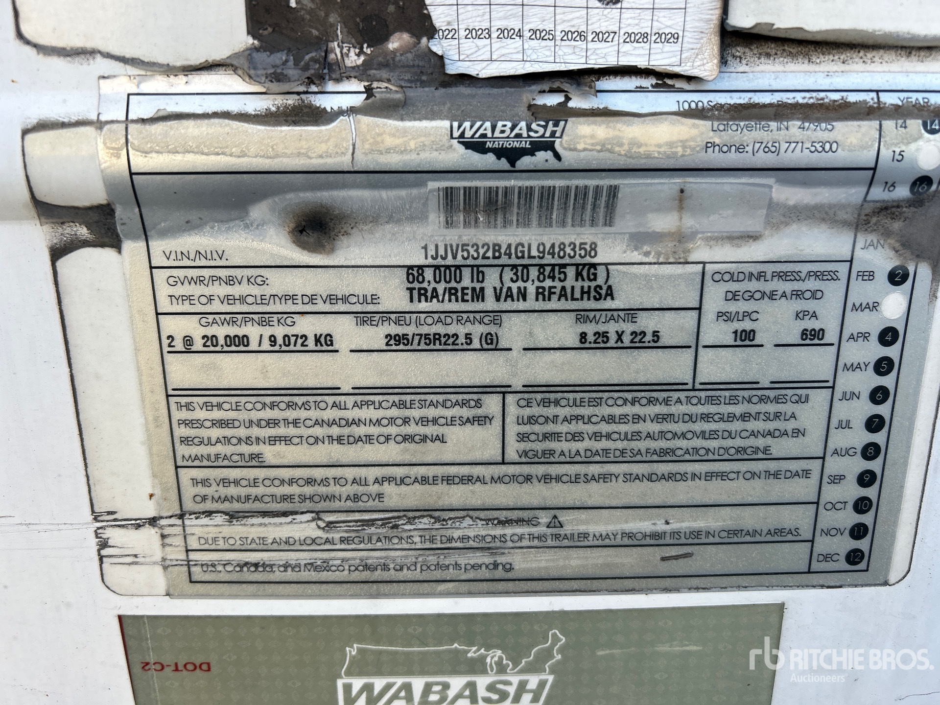 General Appearance with N.º de serie/VIN