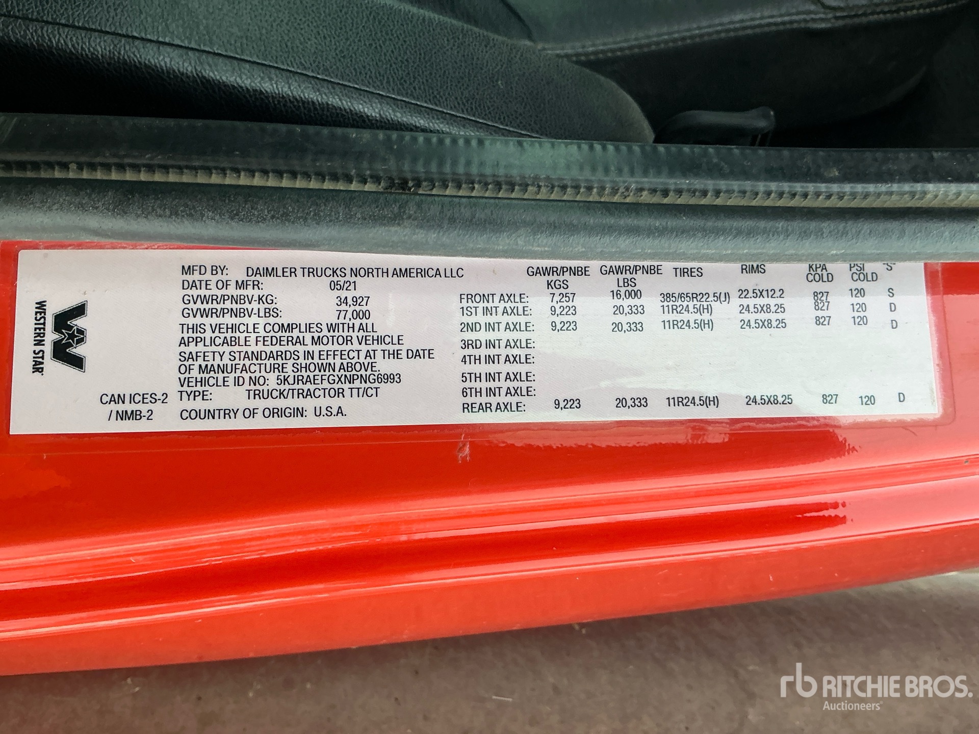 General Appearance with Serial Number / VIN