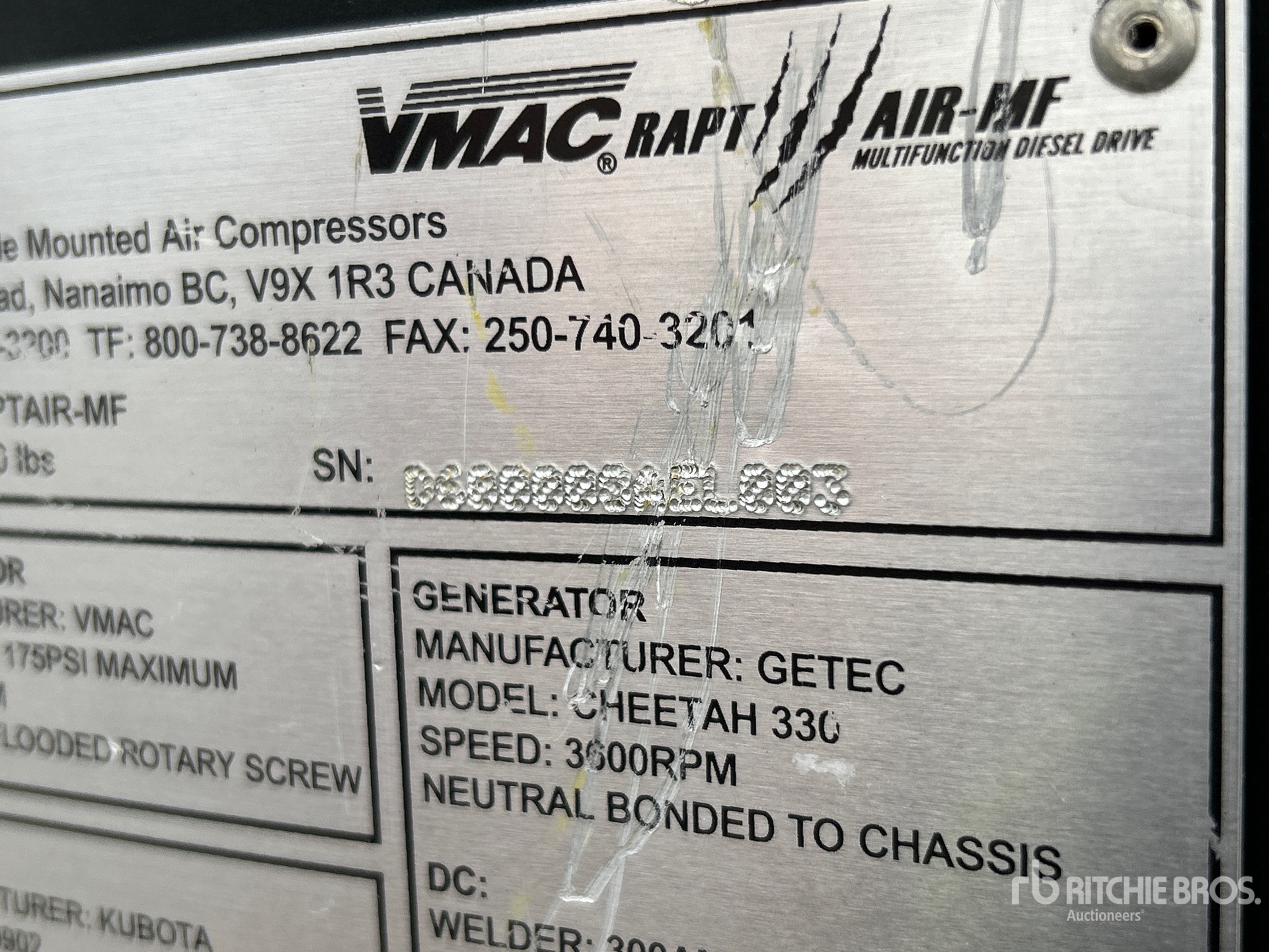 General Appearance with N.º de serie/VIN