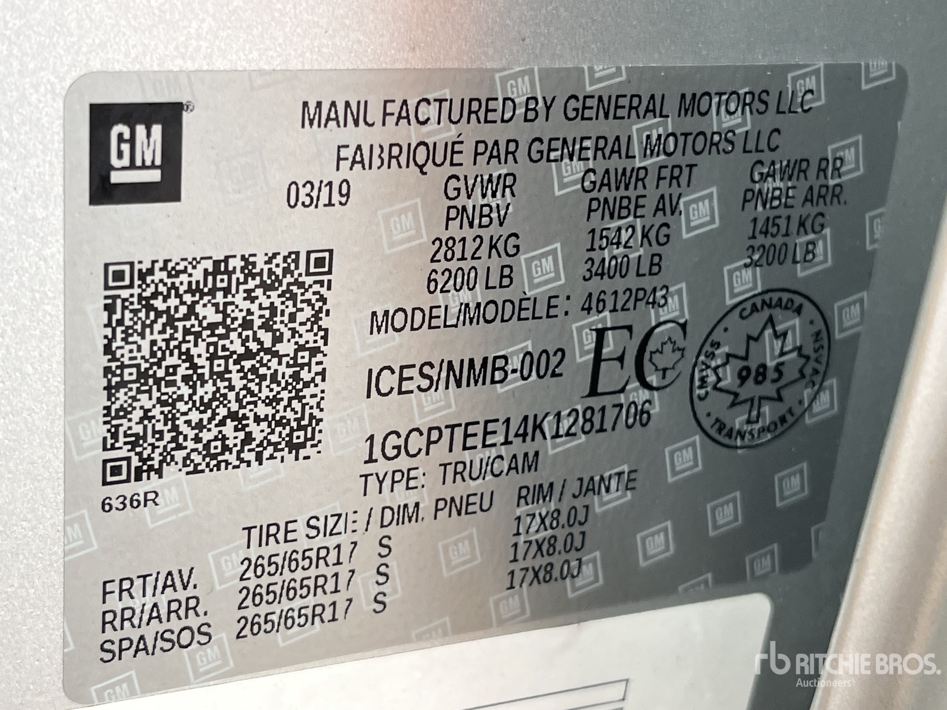 General Appearance with N.º de serie/VIN