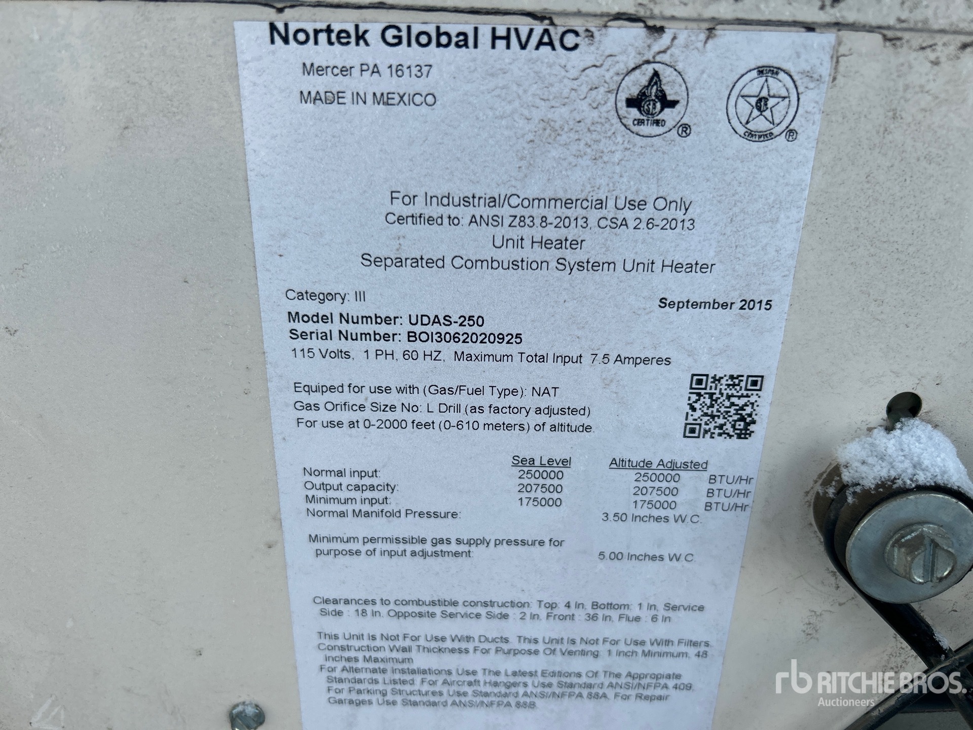 General Appearance with Serial Number / VIN