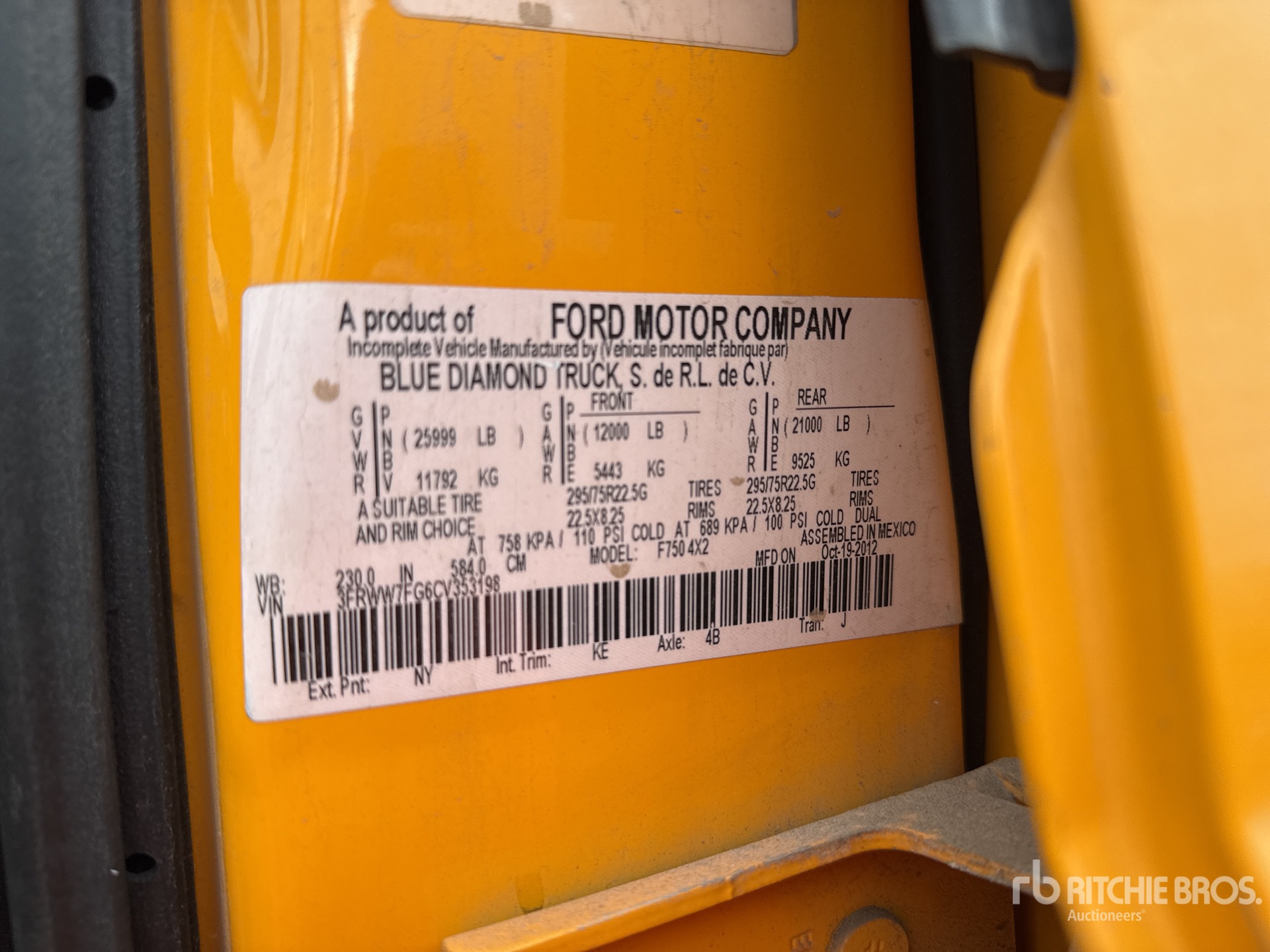 General Appearance with Serial Number / VIN