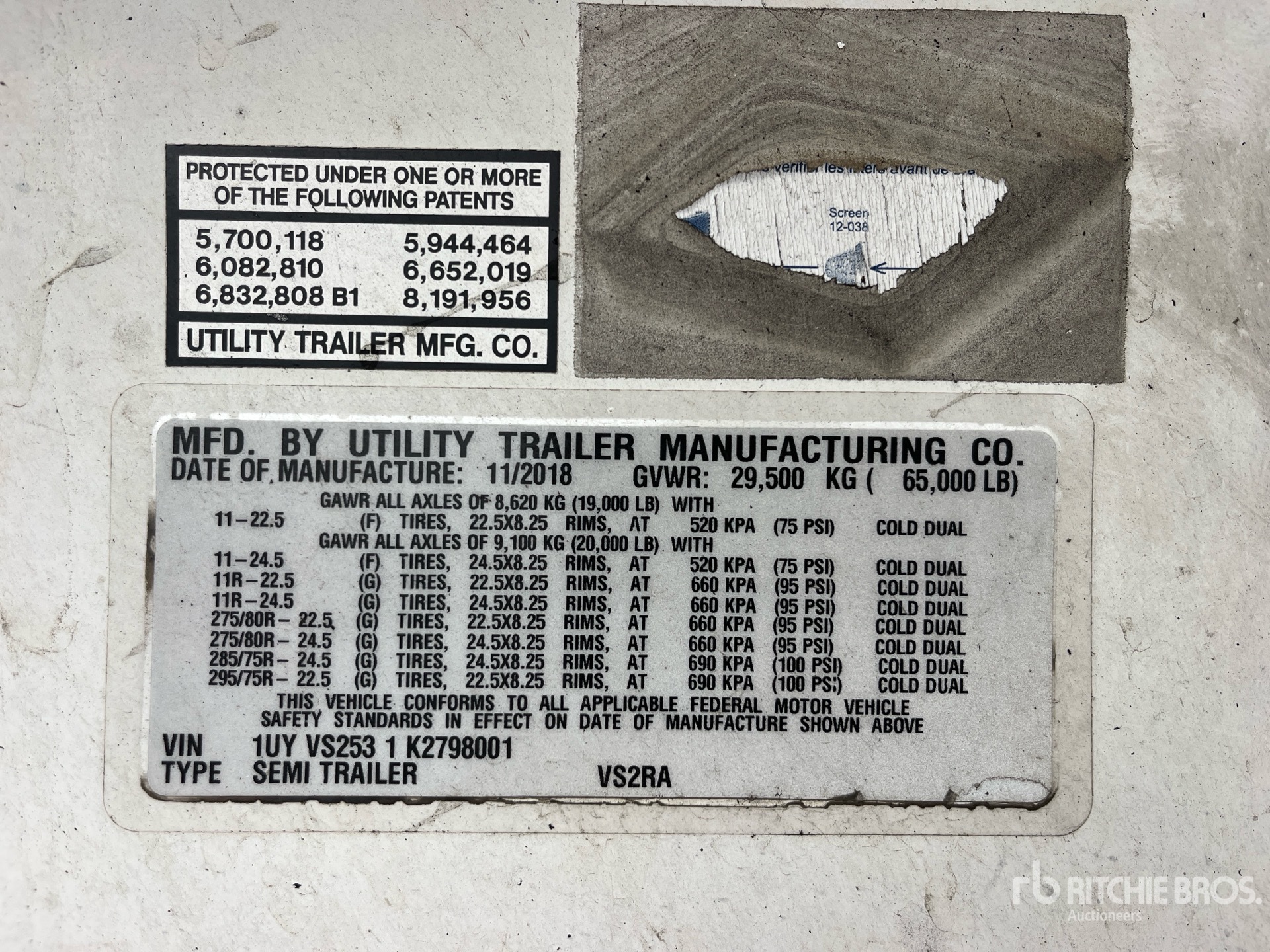 General Appearance with Serial Number / VIN