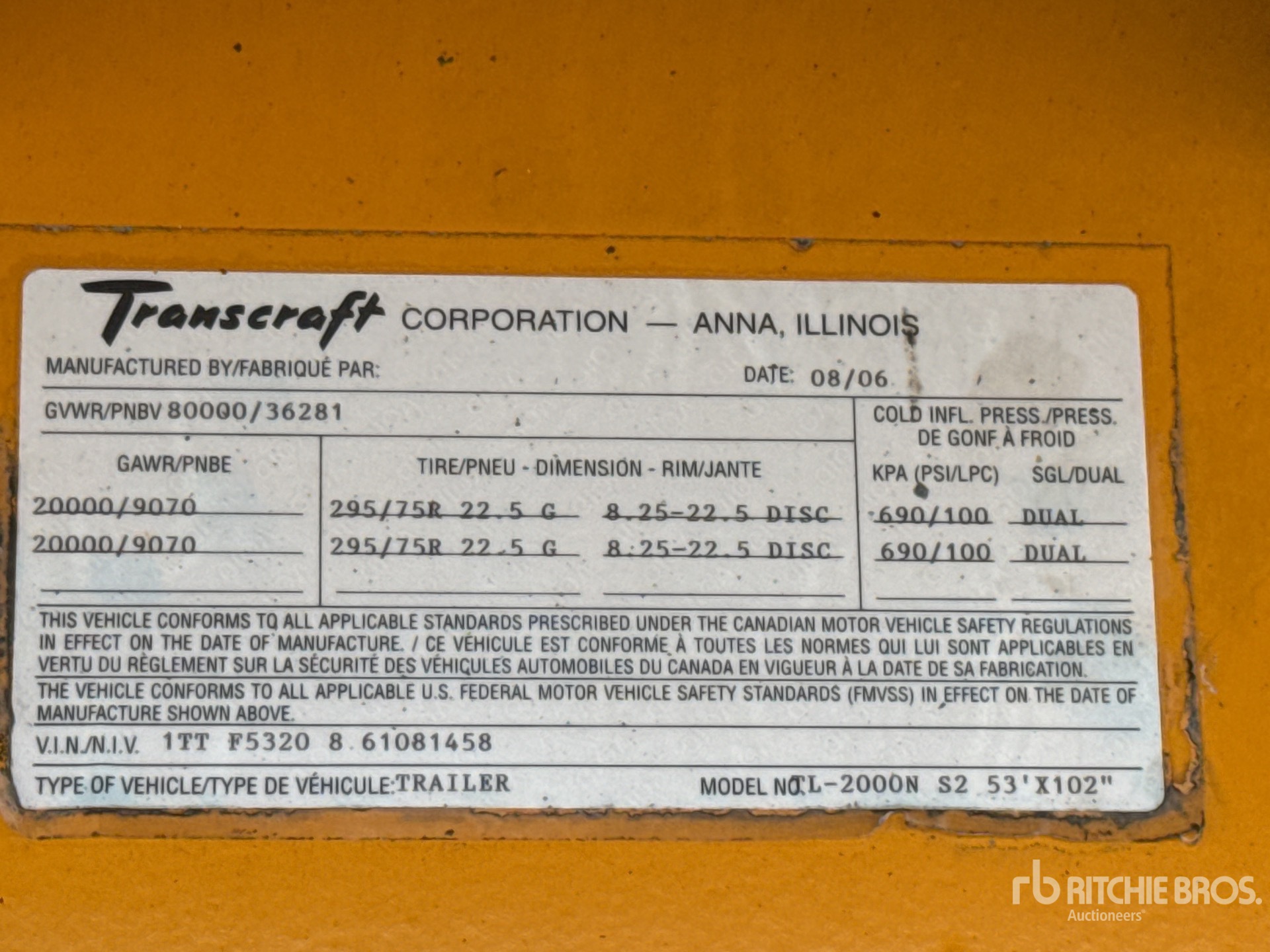 General Appearance with Serial Number / VIN