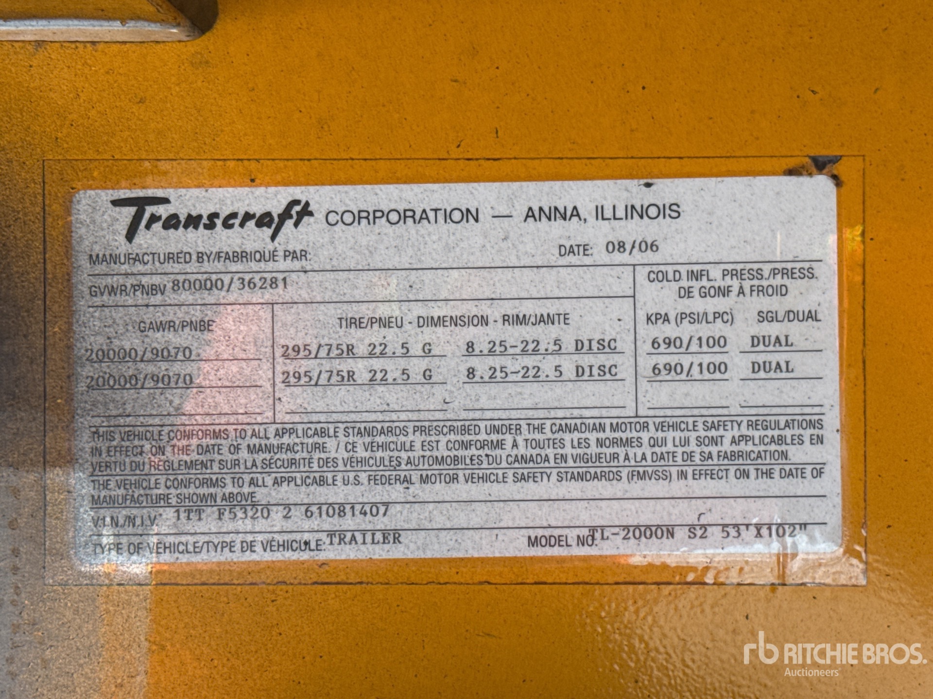 General Appearance with Serial Number / VIN