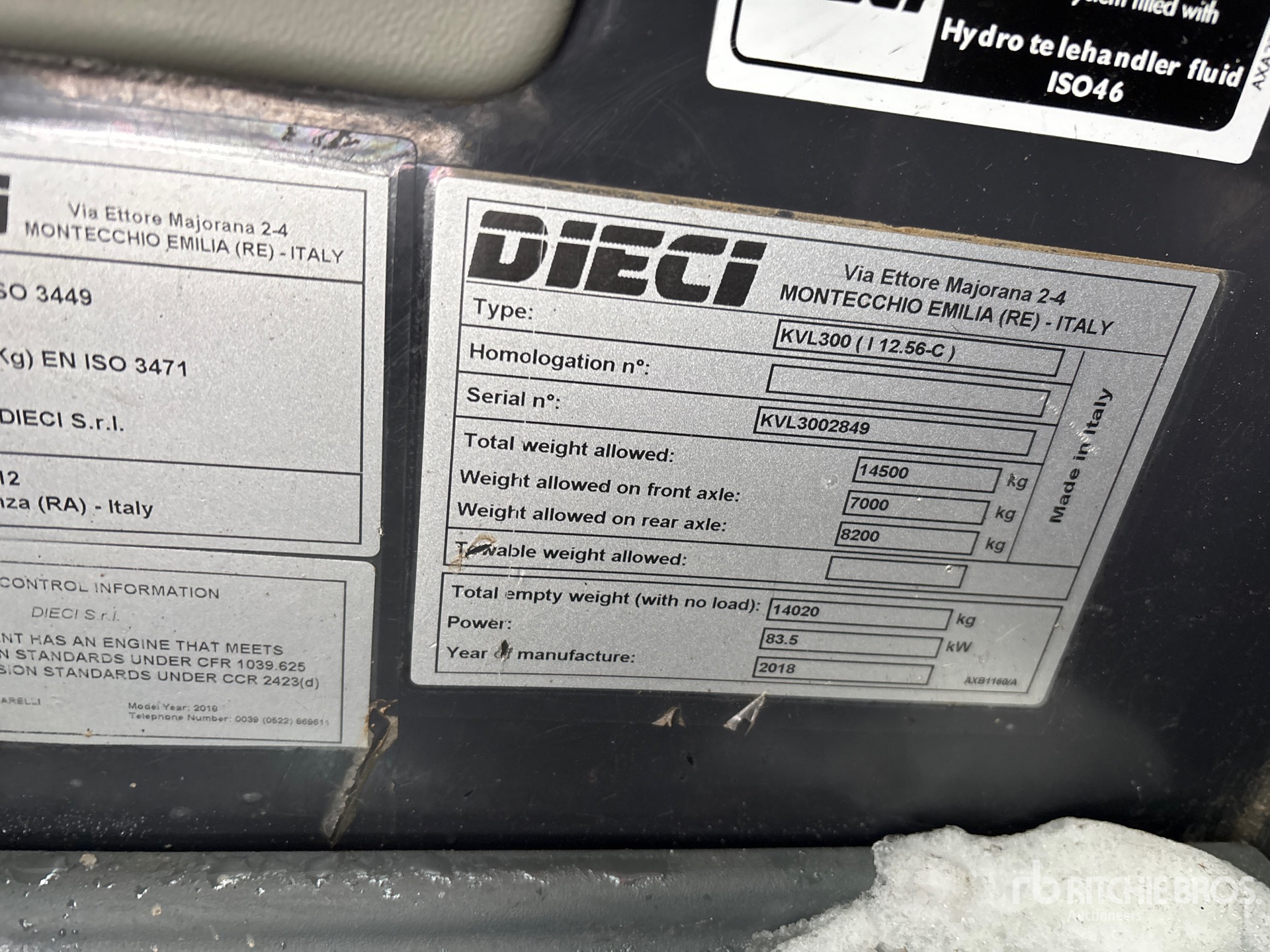 General Appearance with Serial Number / VIN