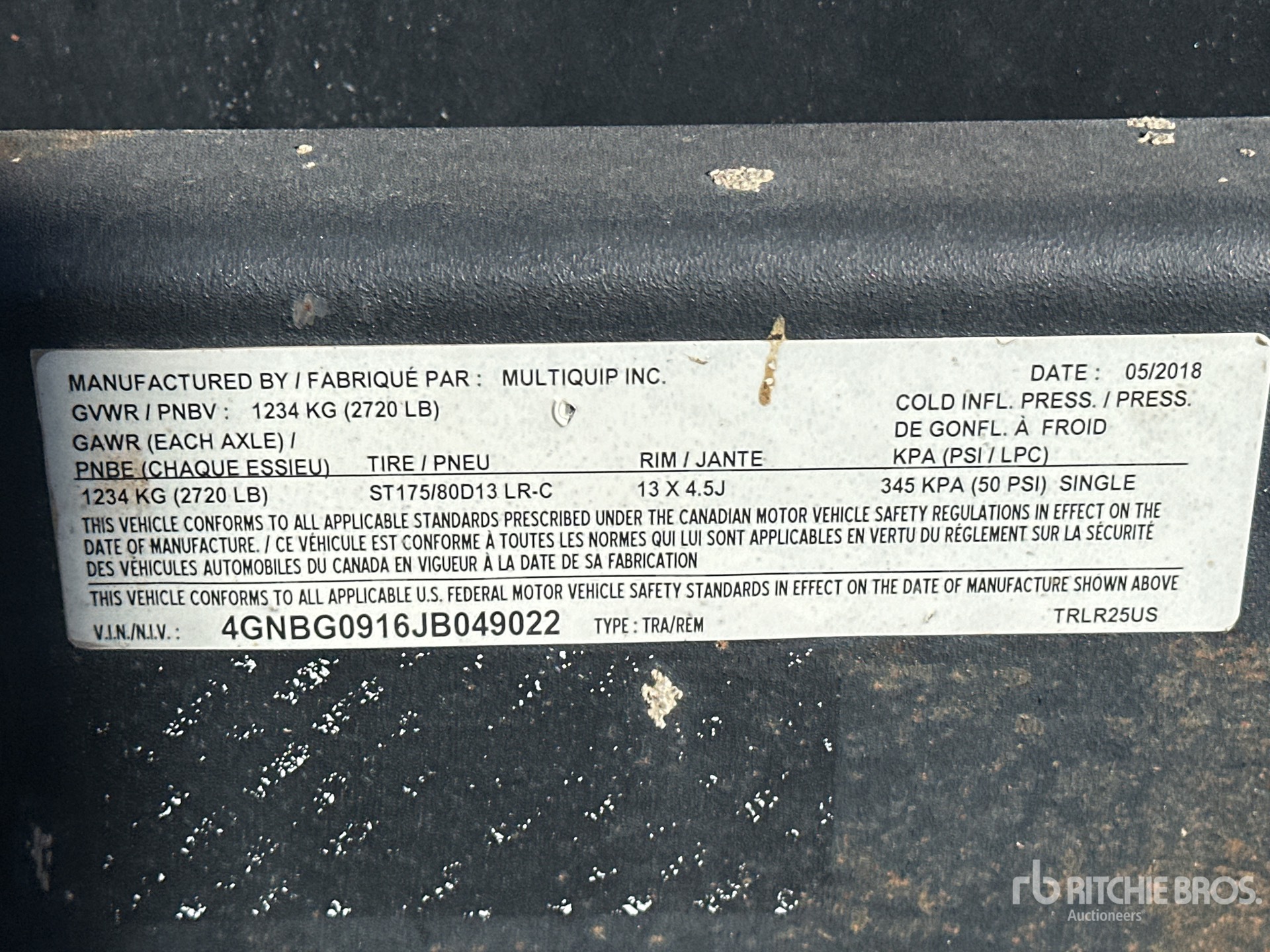 General Appearance with Serial Number / VIN