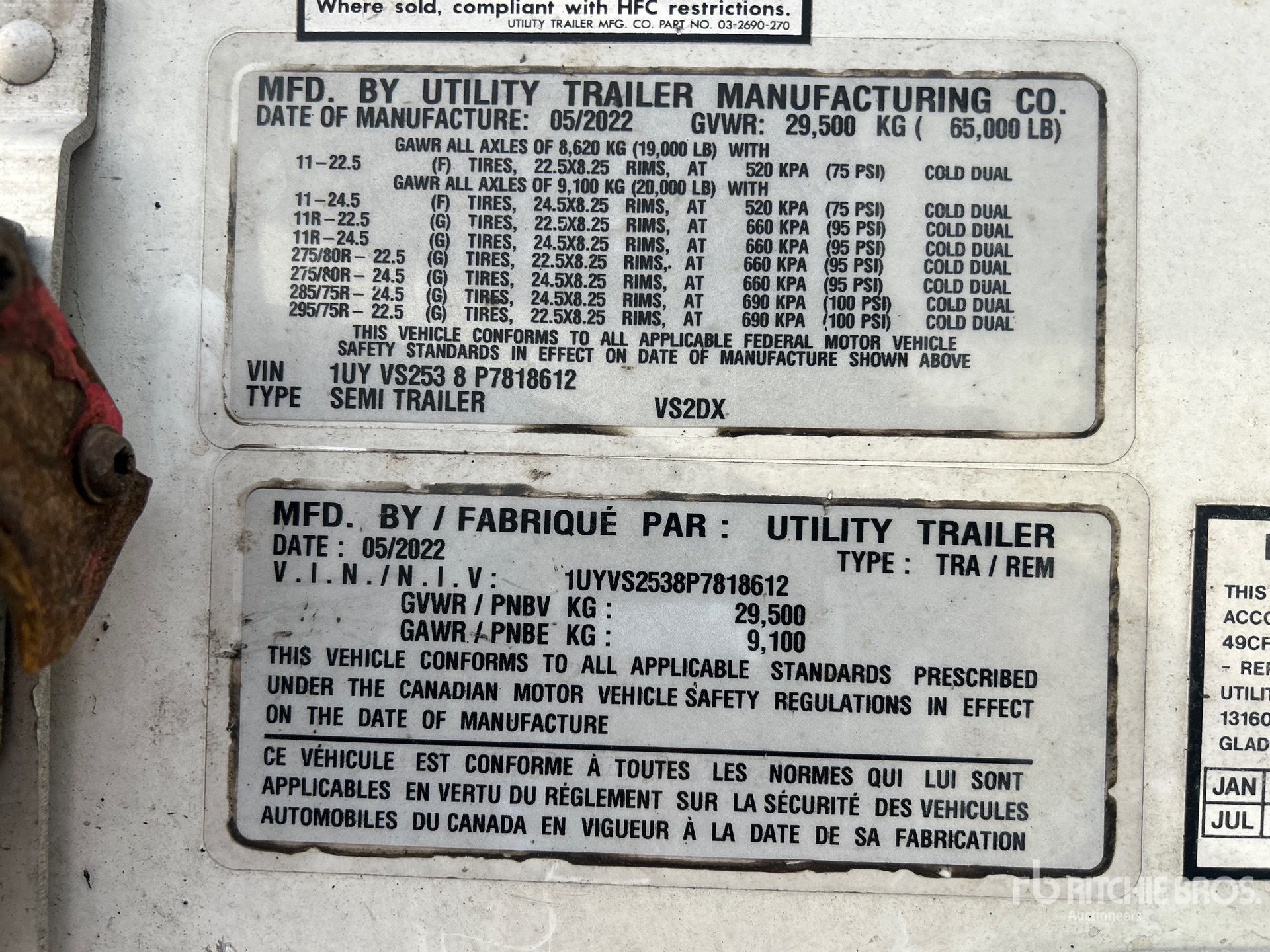 General Appearance with Serial Number / VIN