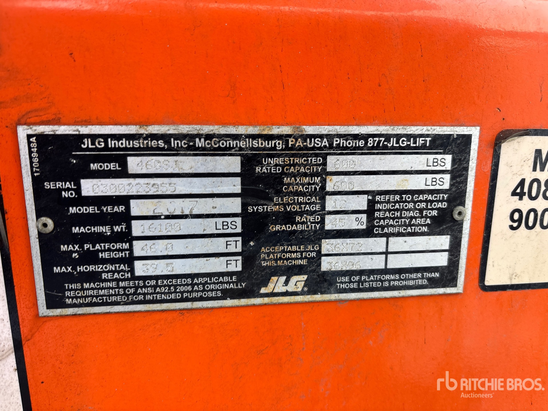 General Appearance with N.º de serie/VIN