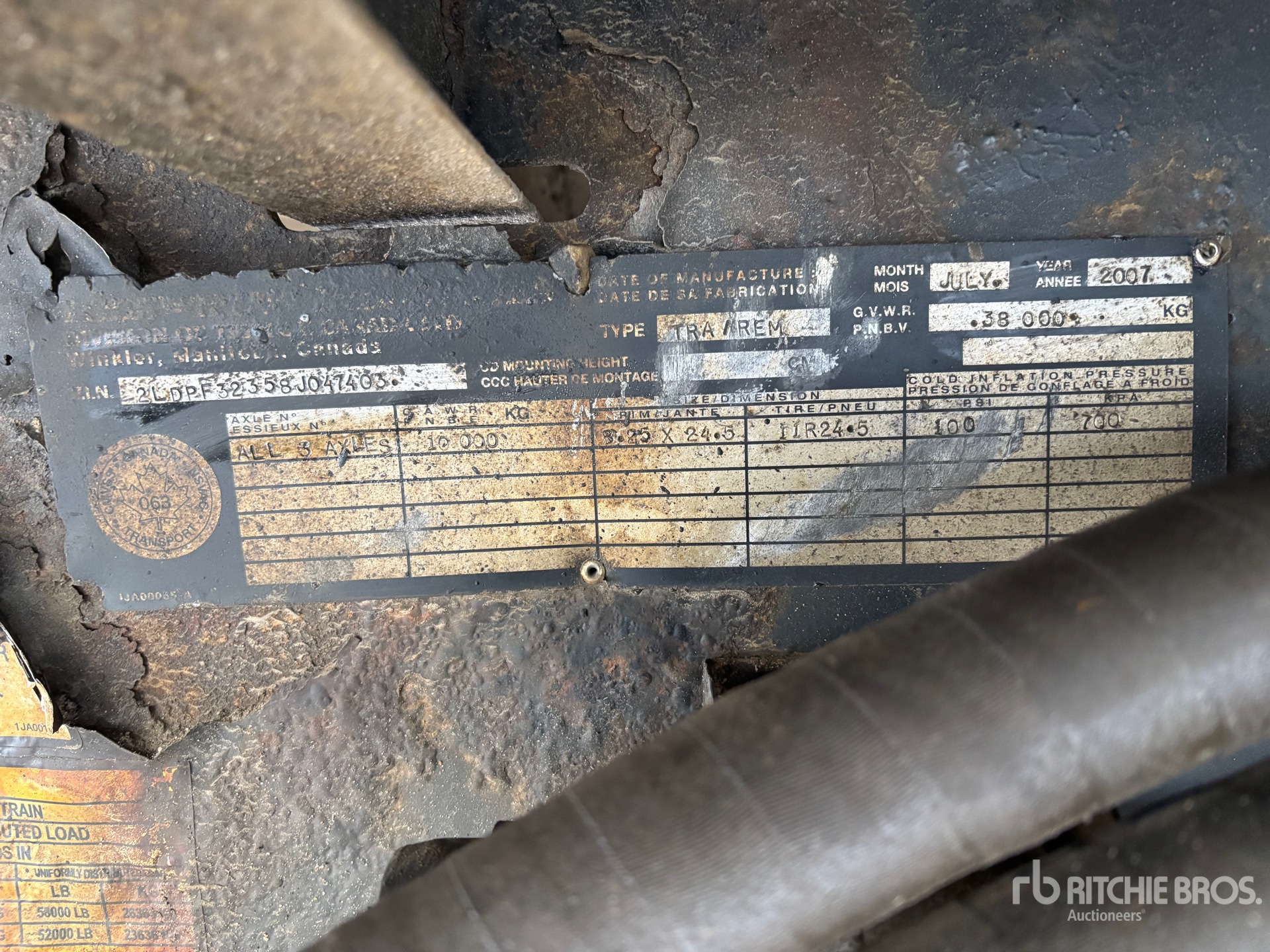 General Appearance with N.º de serie/VIN