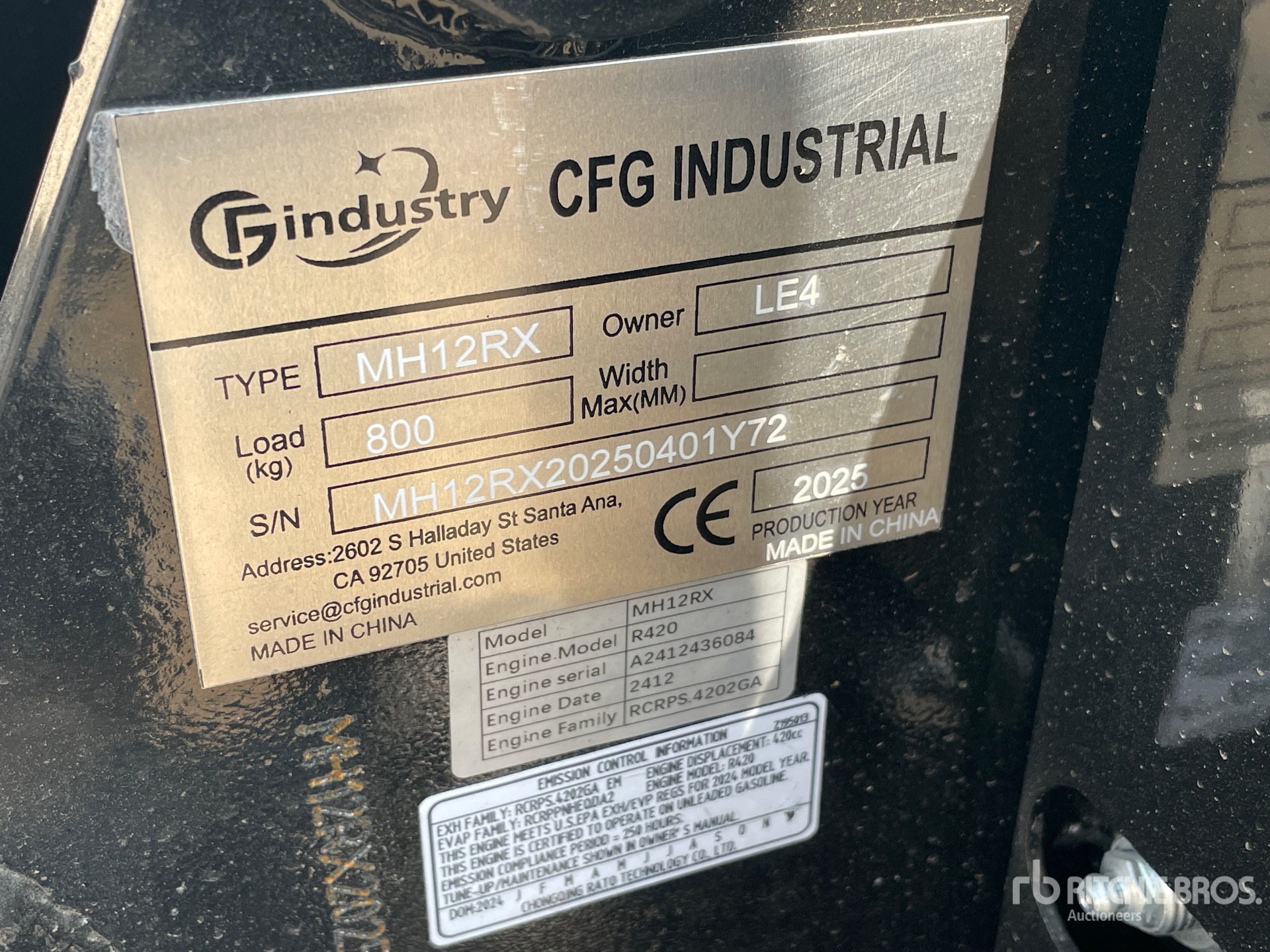 General Appearance with N.º de serie/VIN