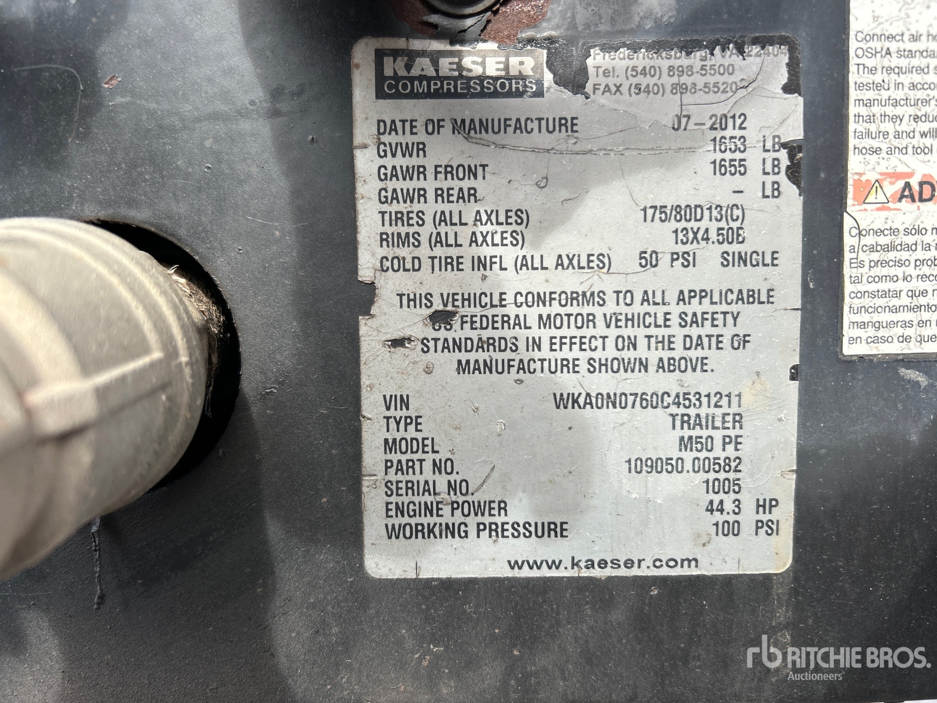 General Appearance with Serial Number / VIN