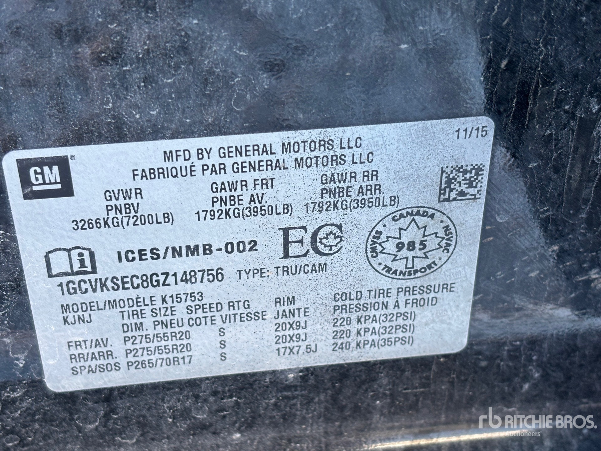 General Appearance with Second Serial Number/VIN Photo