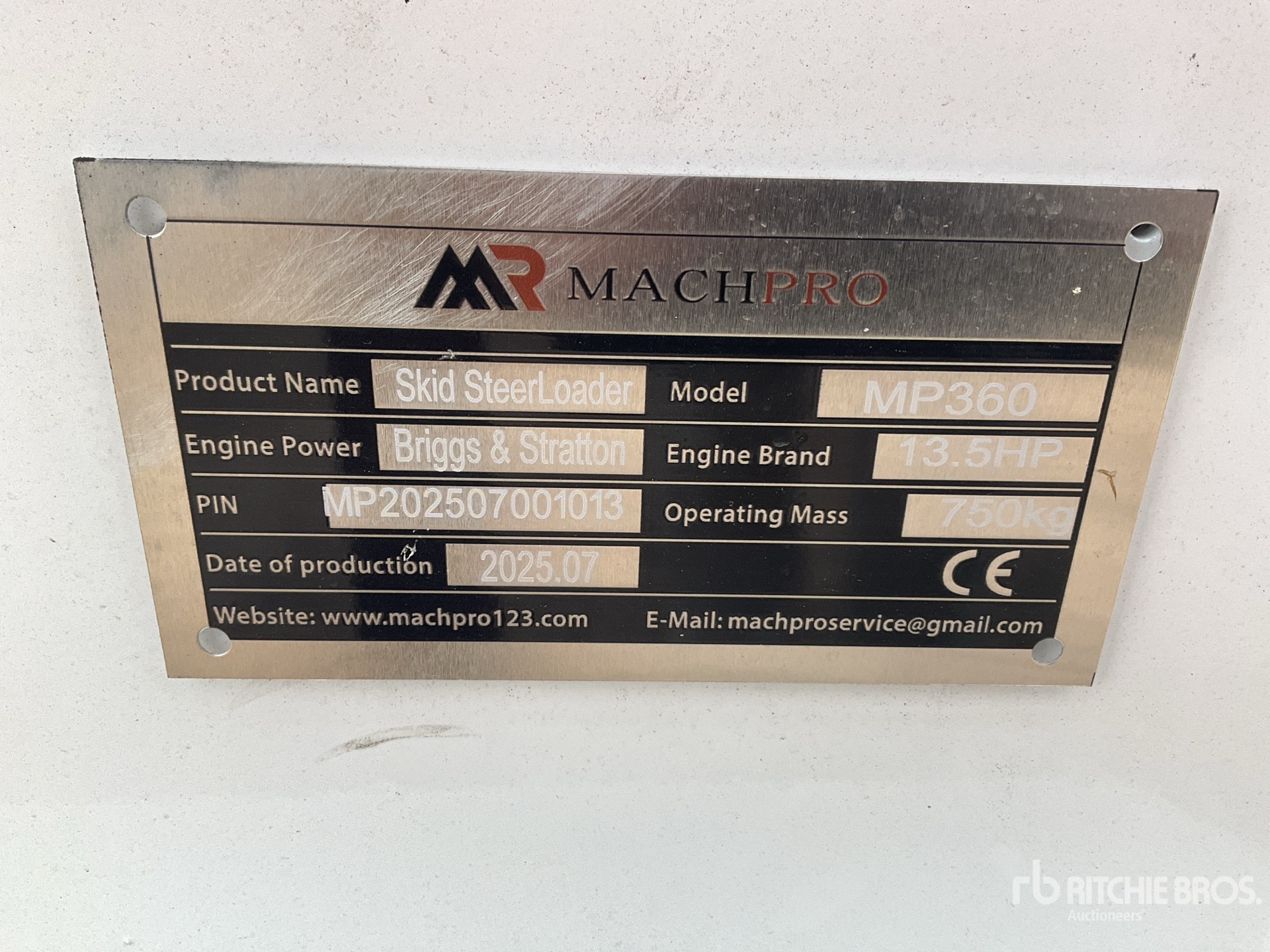 General Appearance with N.º de serie/VIN