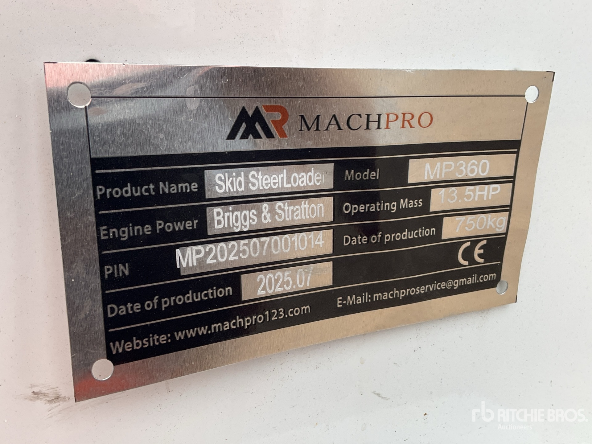 General Appearance with N.º de serie/VIN