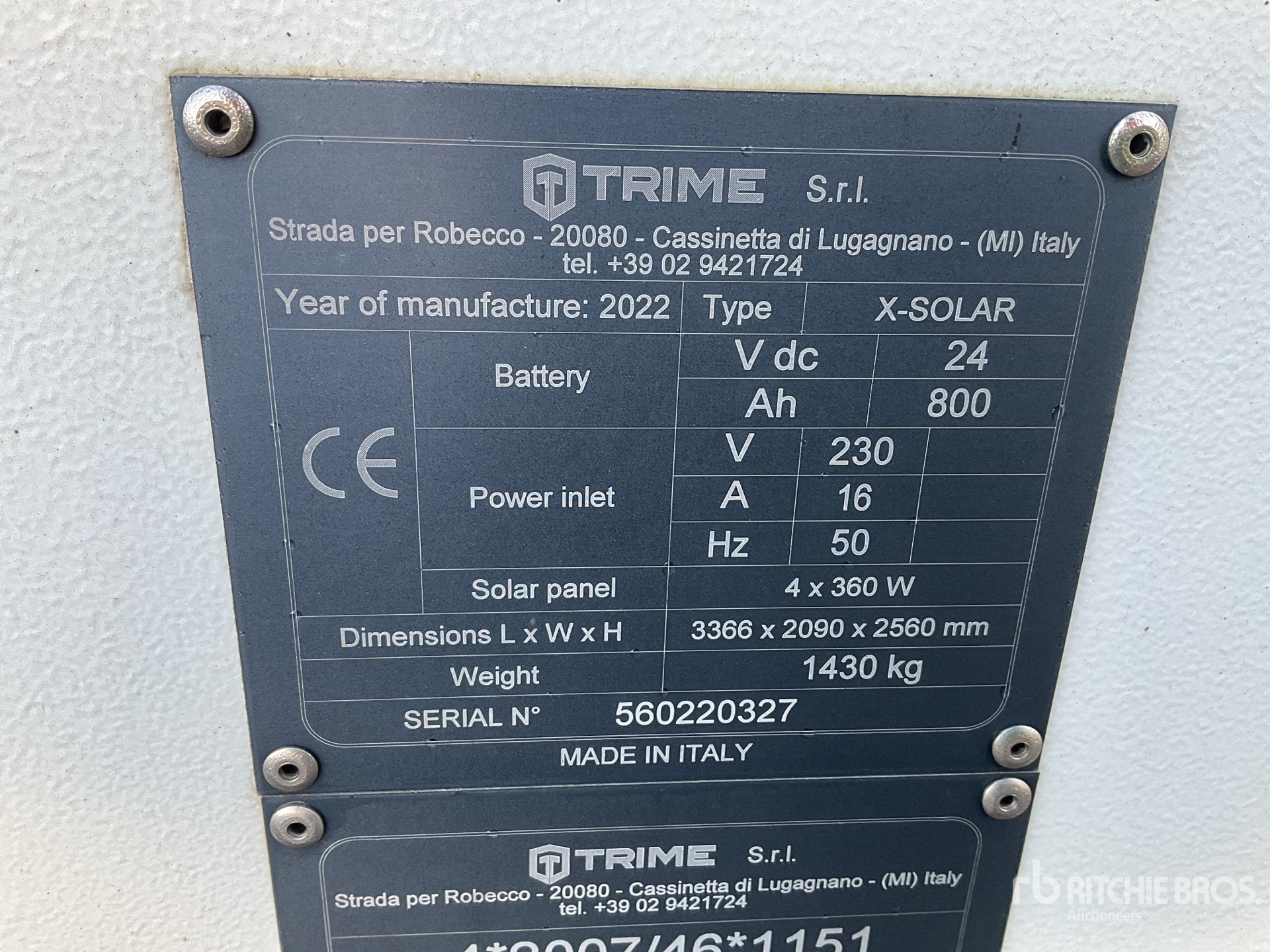 General Appearance with N.º de serie/VIN