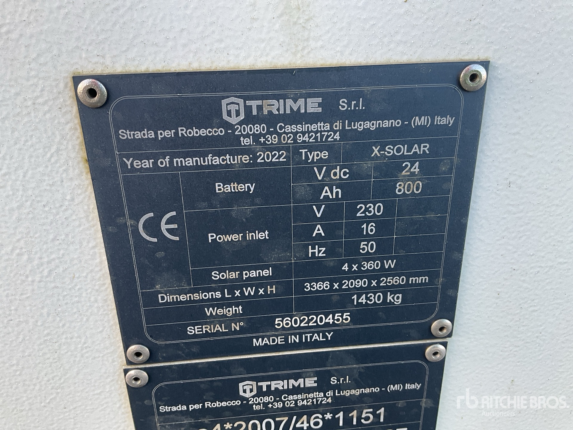 General Appearance with N.º de serie/VIN