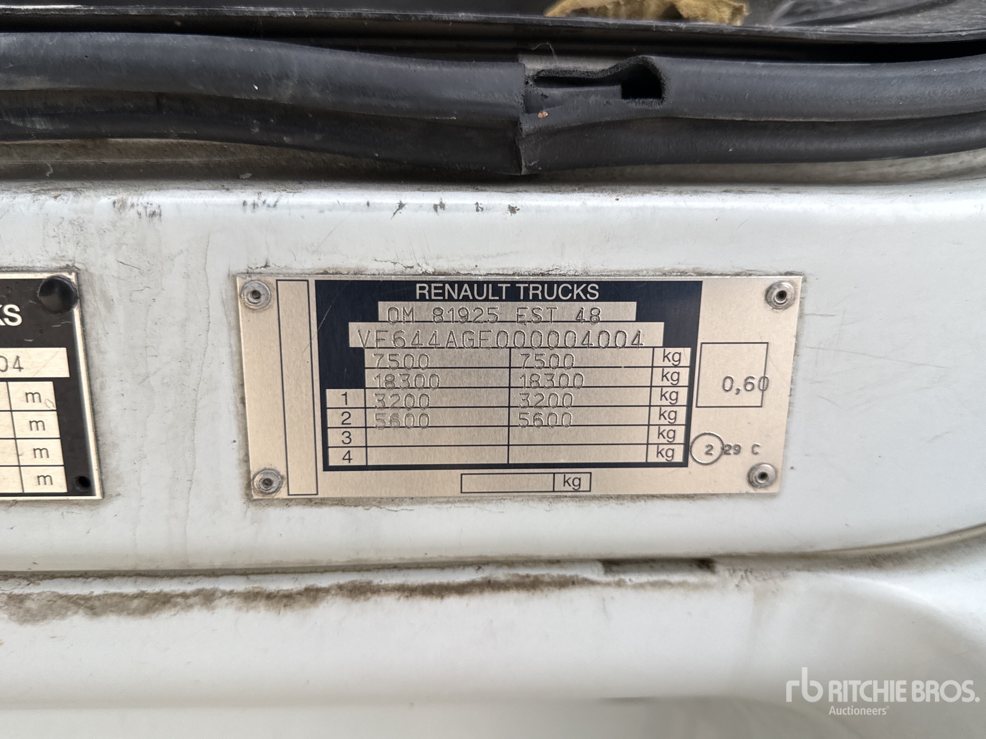 General Appearance with N.º de serie/VIN