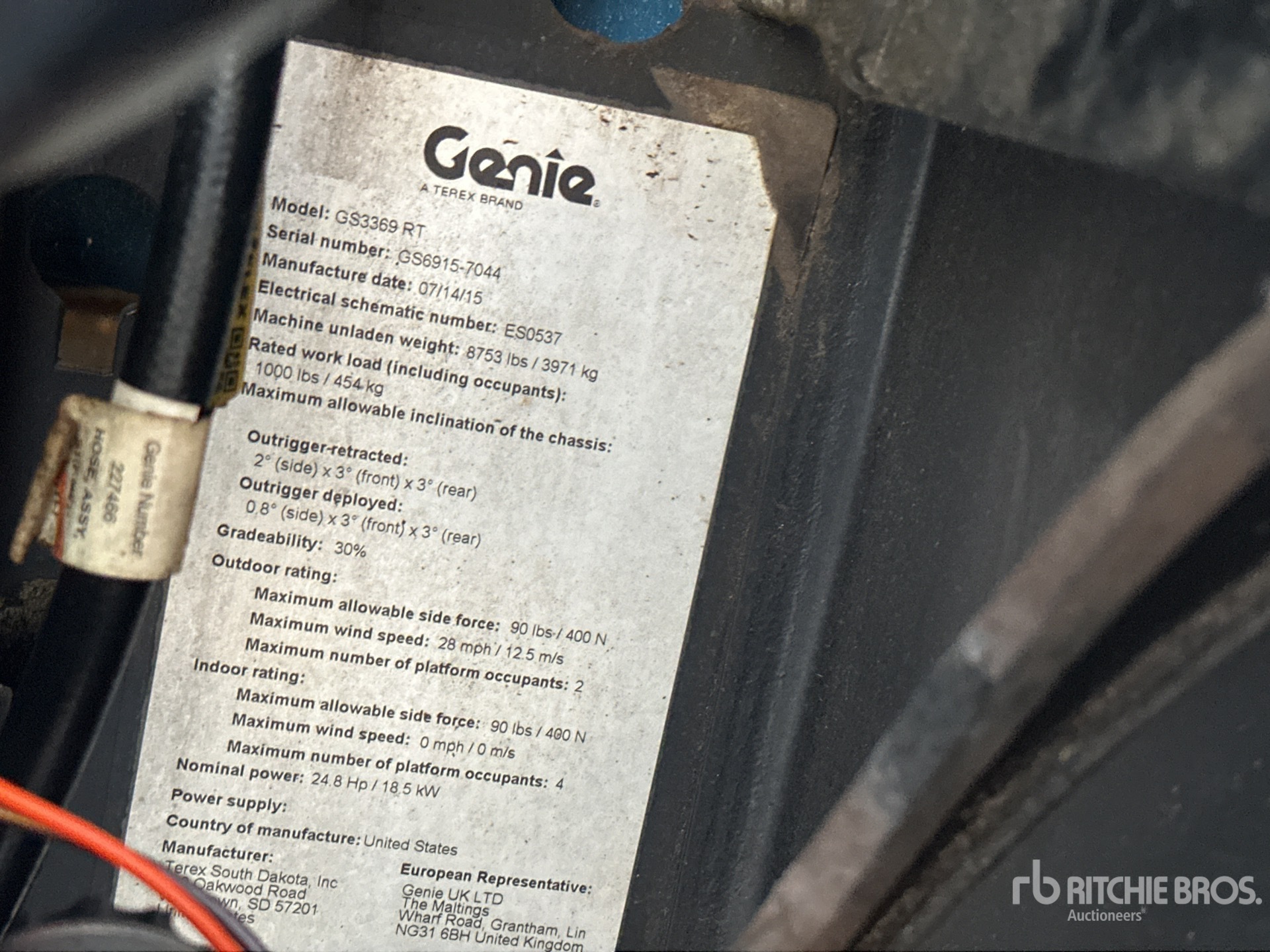 General Appearance with N.º de serie/VIN