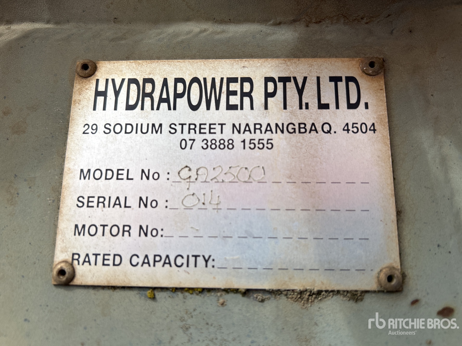 General Appearance with Serial Number / VIN