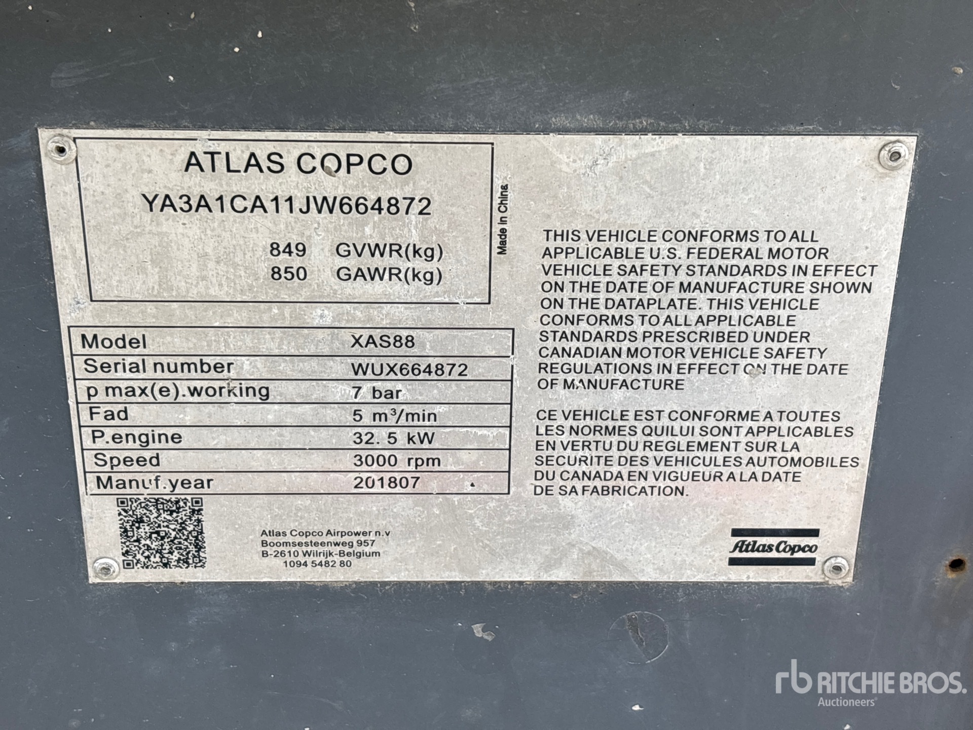 General Appearance with N.º de serie/VIN