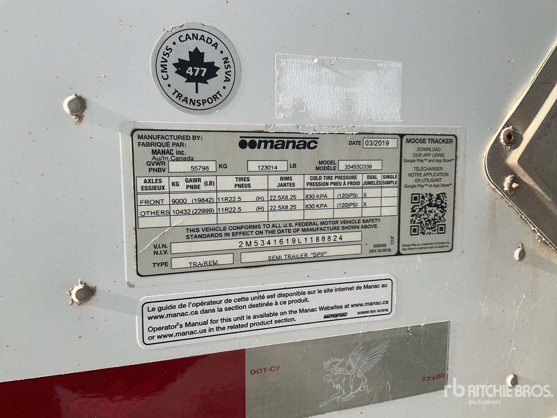 General Appearance with N.º de serie/VIN