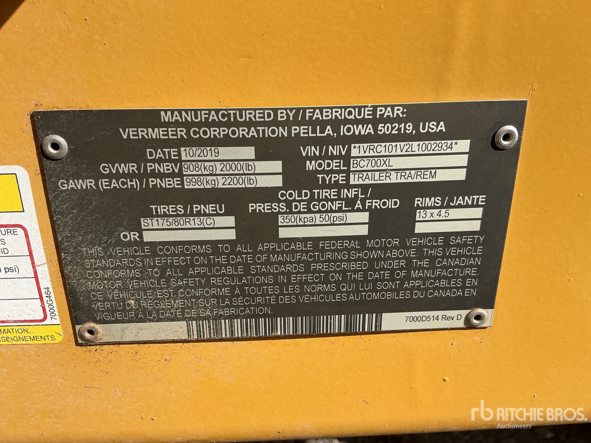 General Appearance with Numéro de série/Numéro d'identification du véhicule automobile