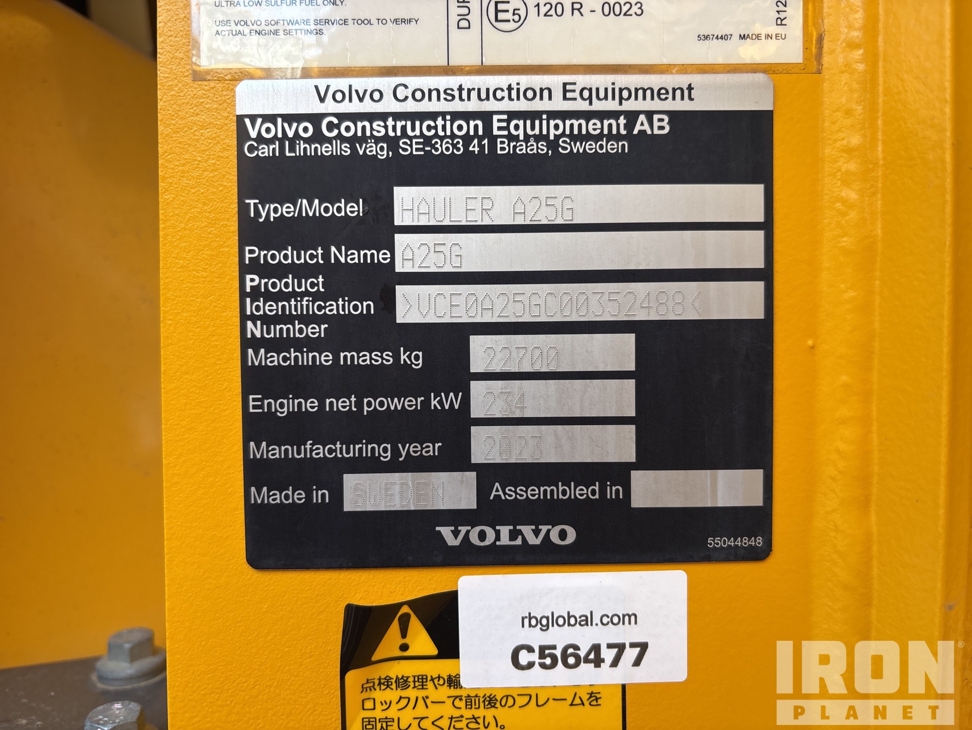 General Appearance with Numero seriale/numero d’identificazione del veicolo (VIN)