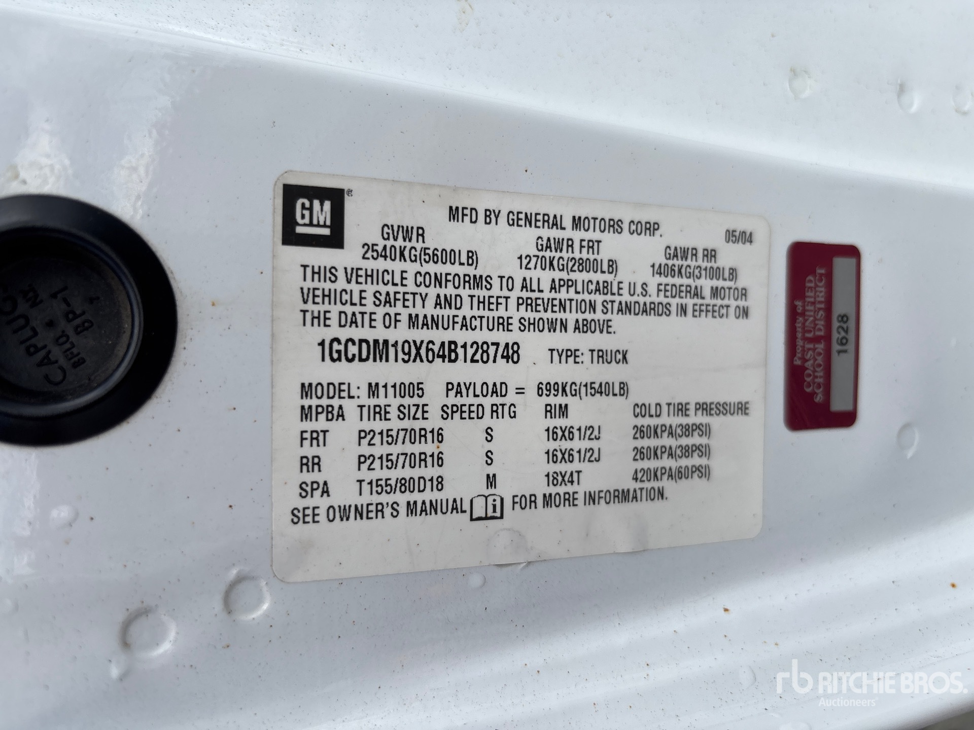 General Appearance with N.º de serie/VIN