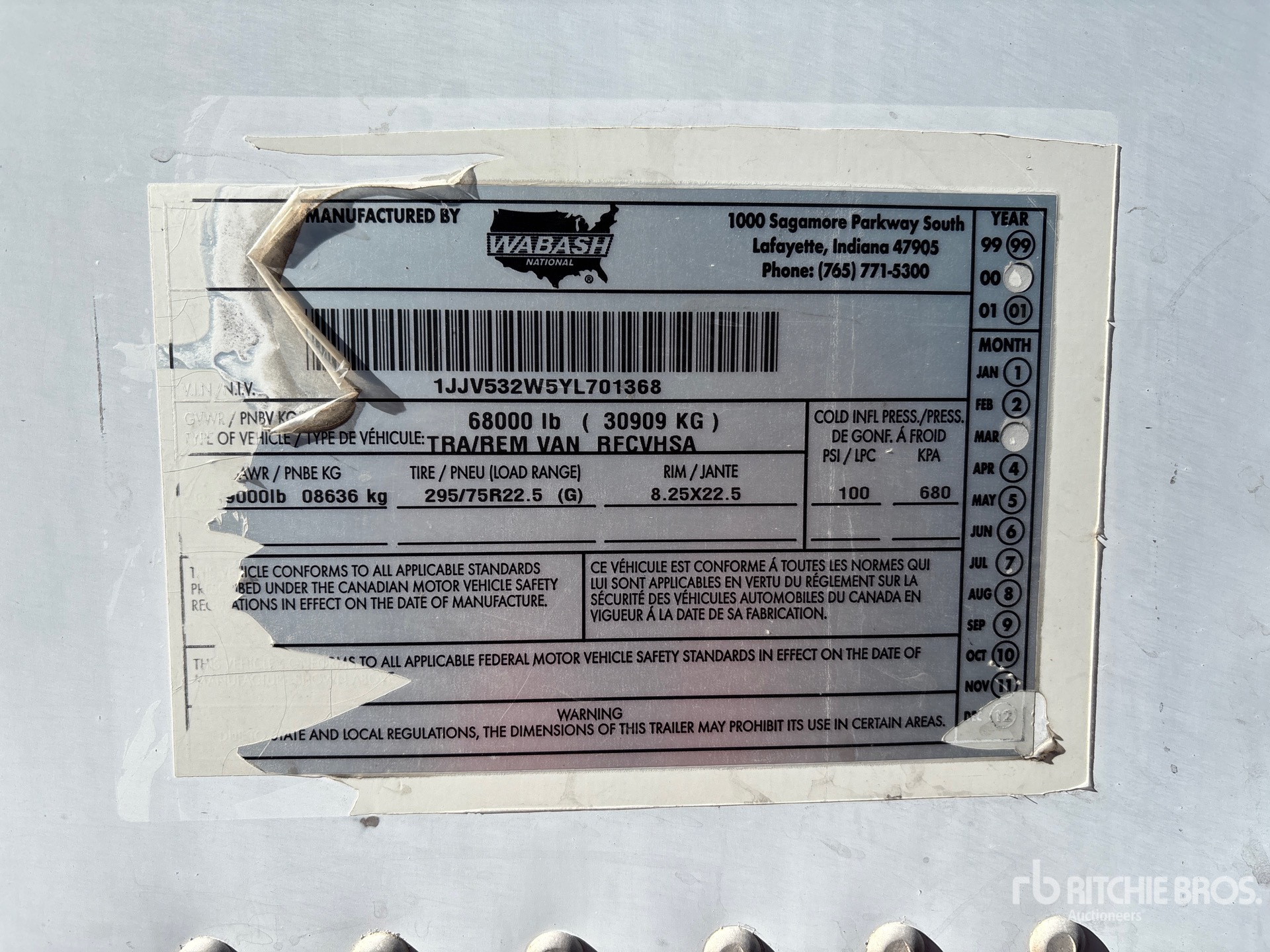 General Appearance with Serial Number / VIN