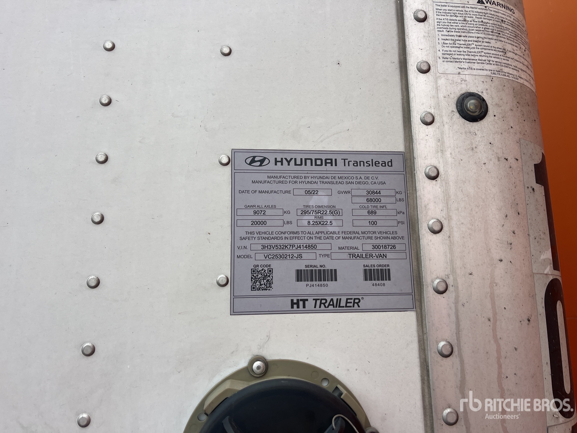 General Appearance with Serial Number / VIN