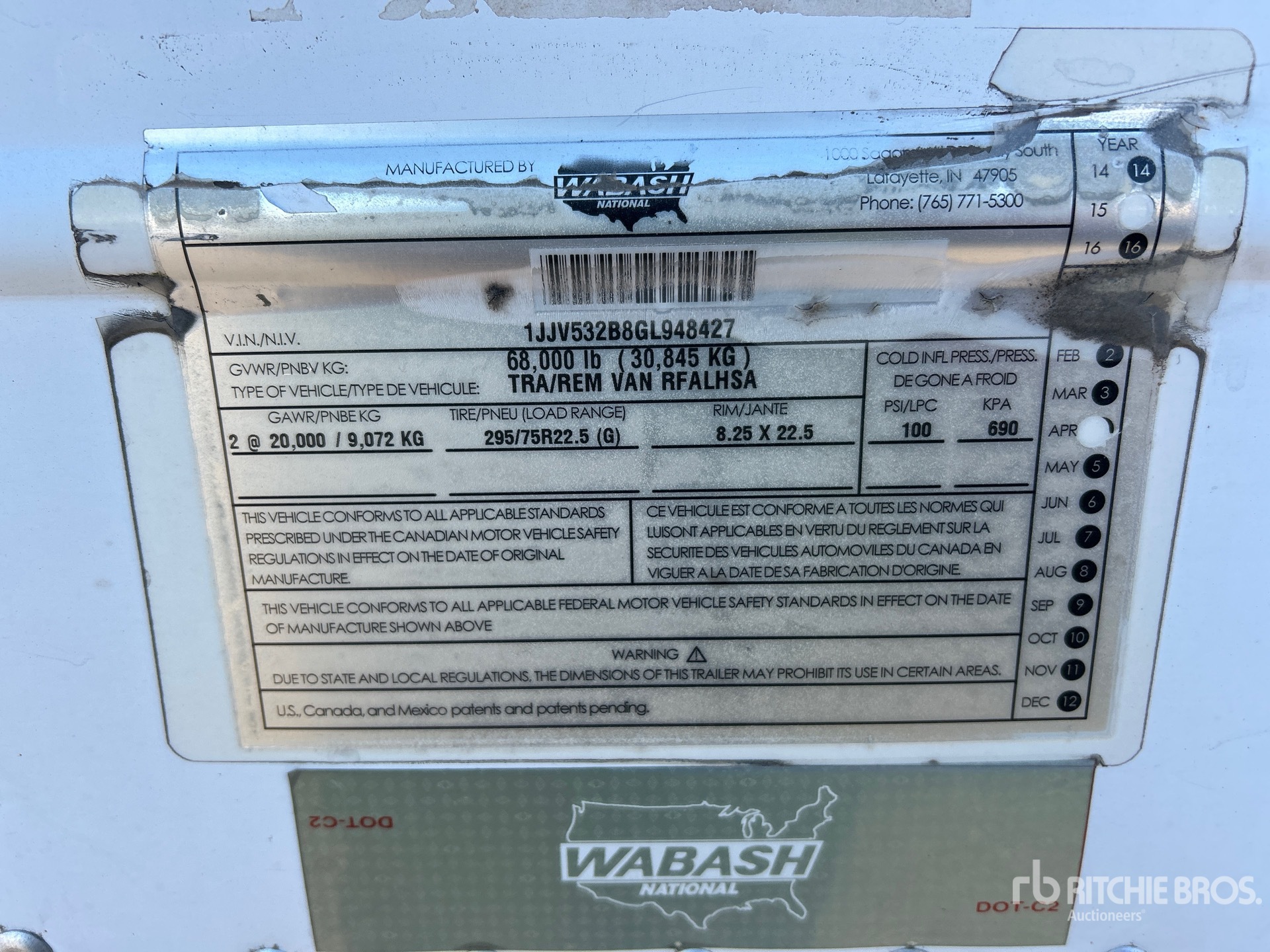 General Appearance with N.º de serie/VIN