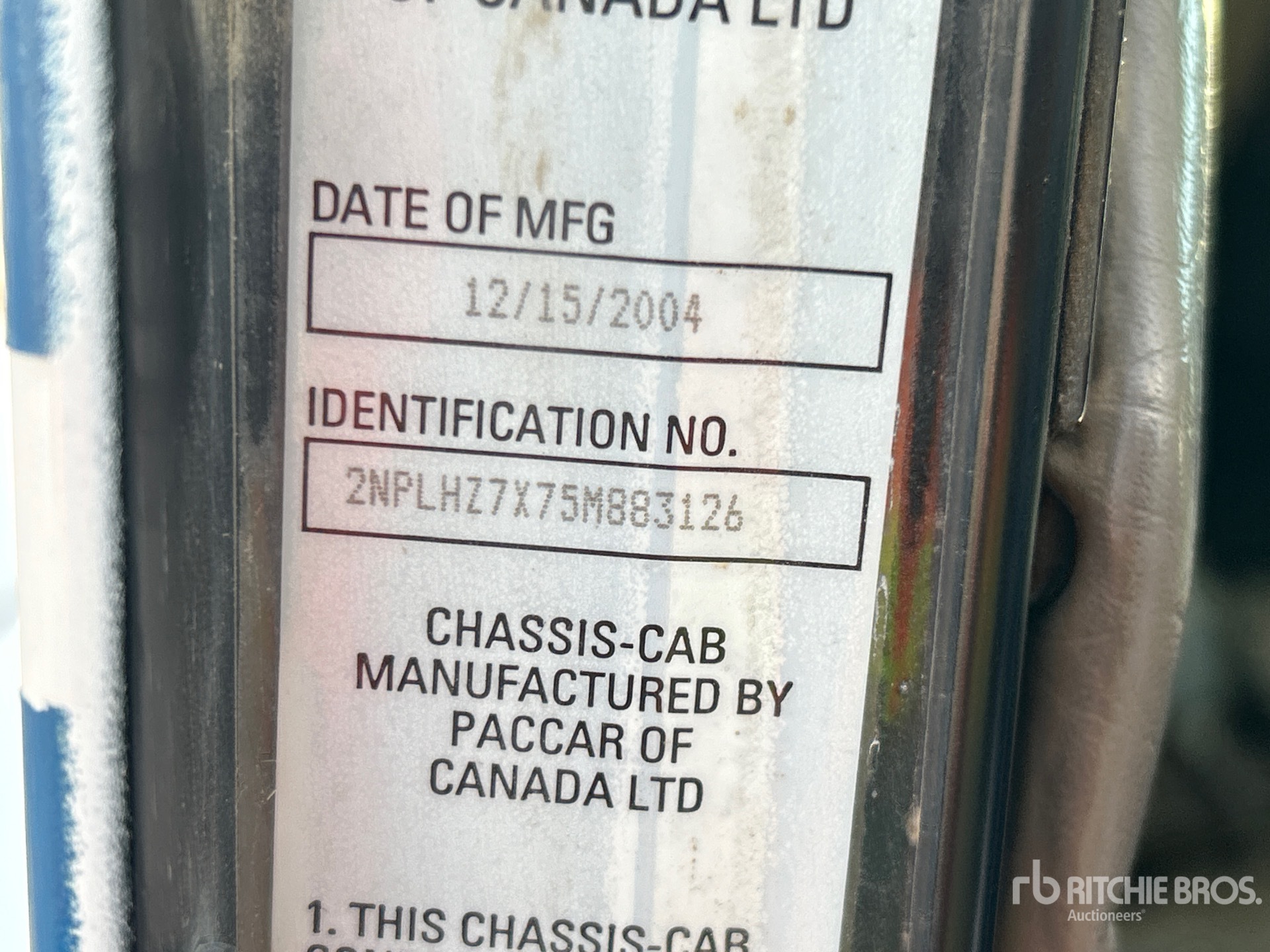 General Appearance with Serial Number / VIN