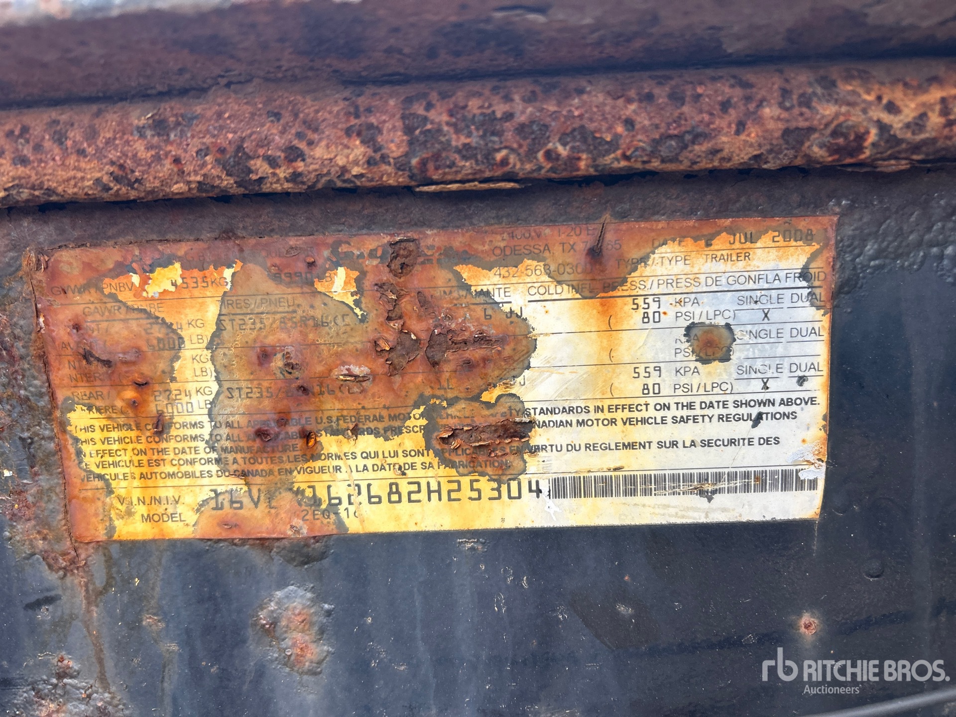 General Appearance with N.º de serie/VIN