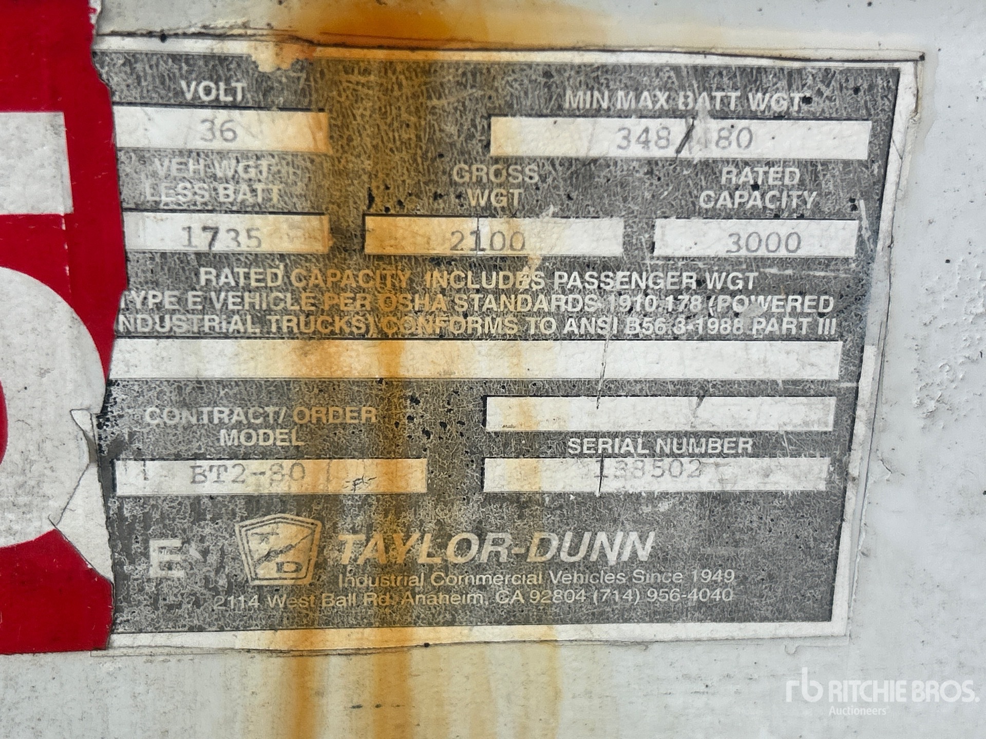 General Appearance with Serial Number / VIN