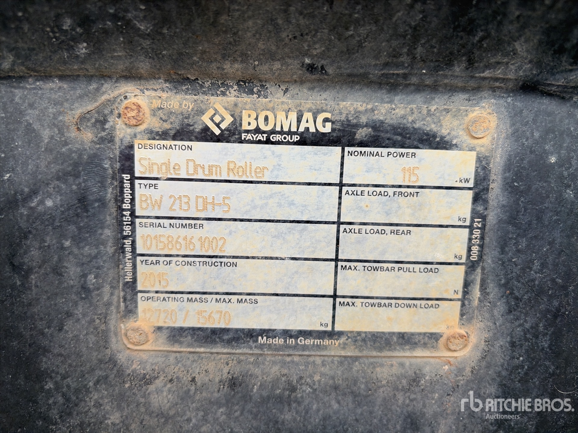 General Appearance with N.º de serie/VIN