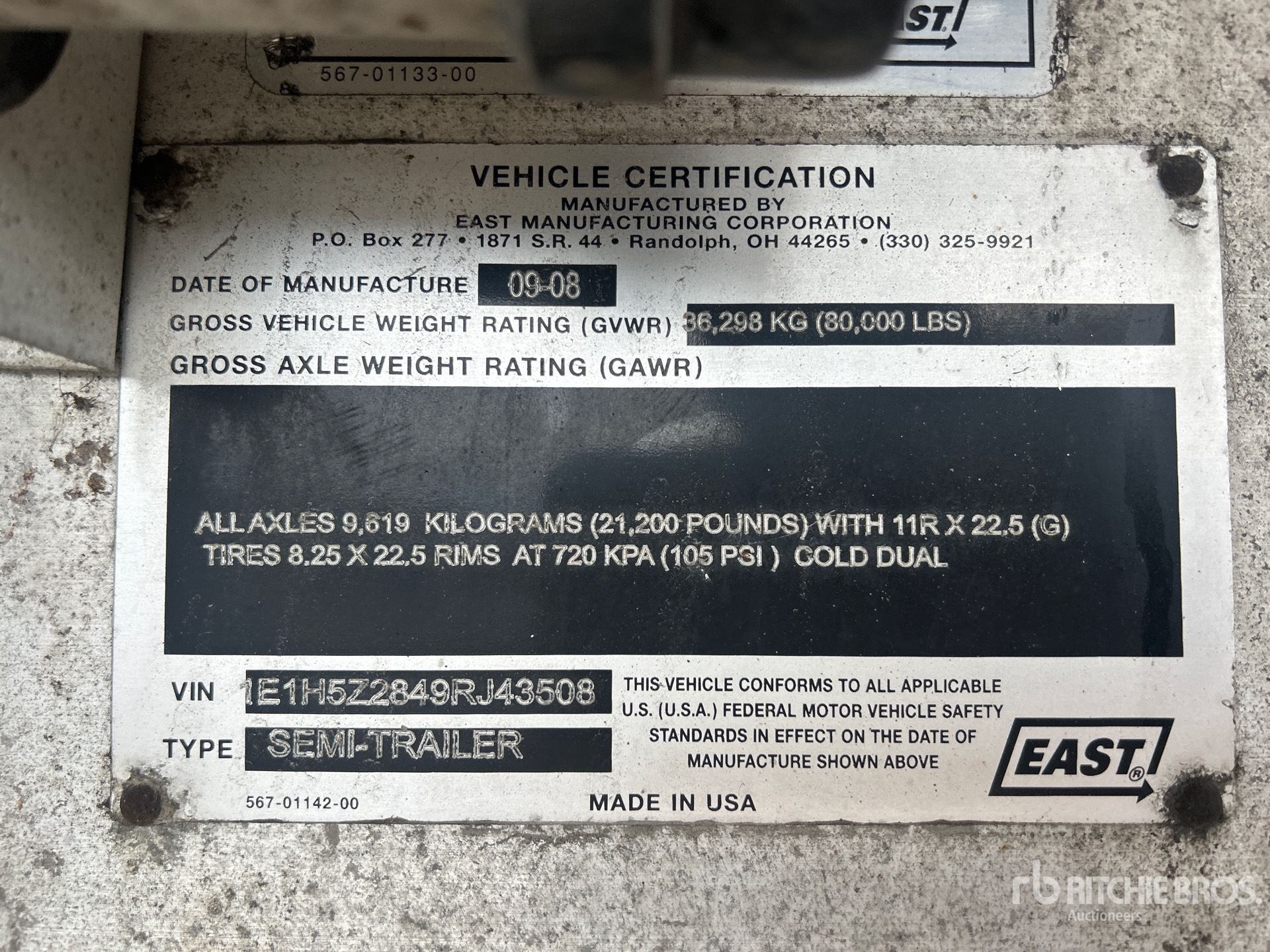 General Appearance with Serial Number / VIN