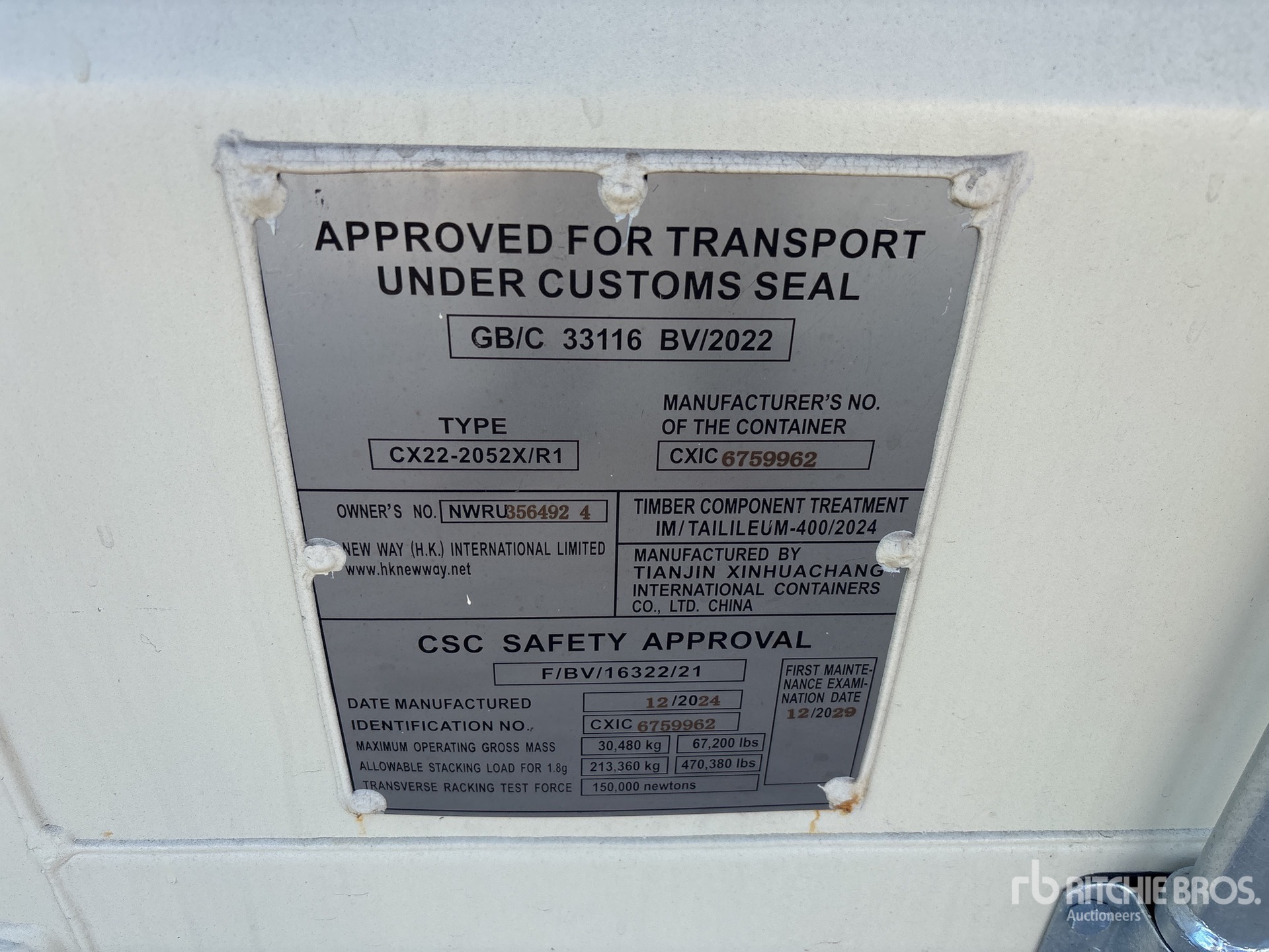 General Appearance with Serial Number / VIN