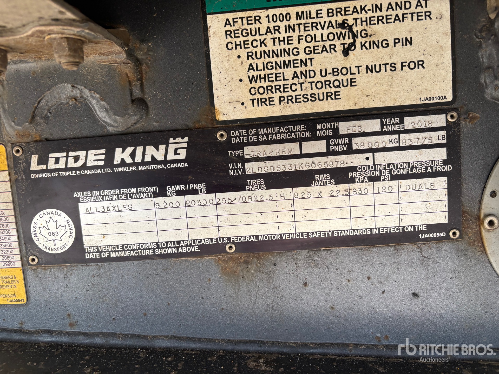 General Appearance with Serial Number / VIN