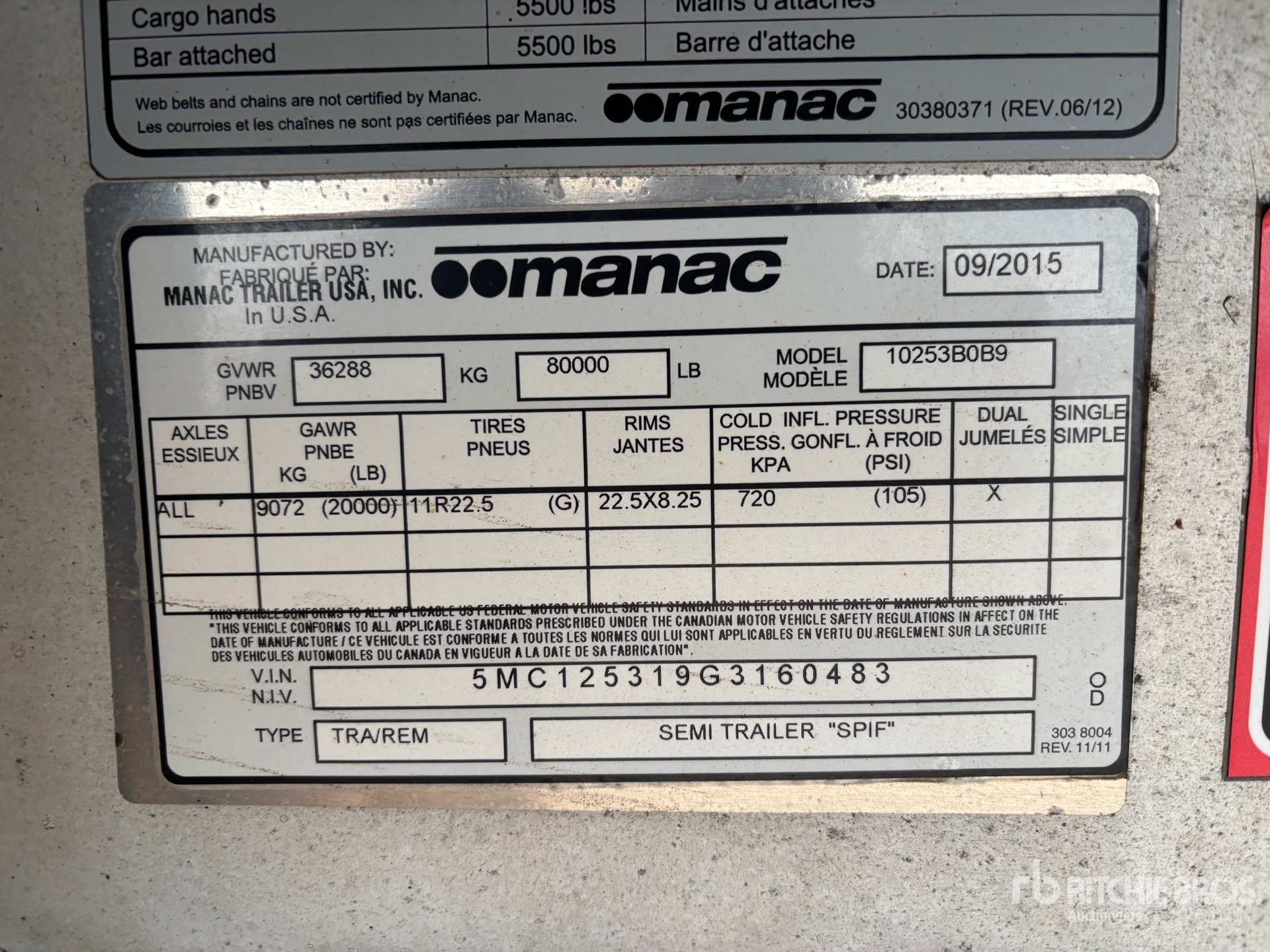 General Appearance with Serial Number / VIN