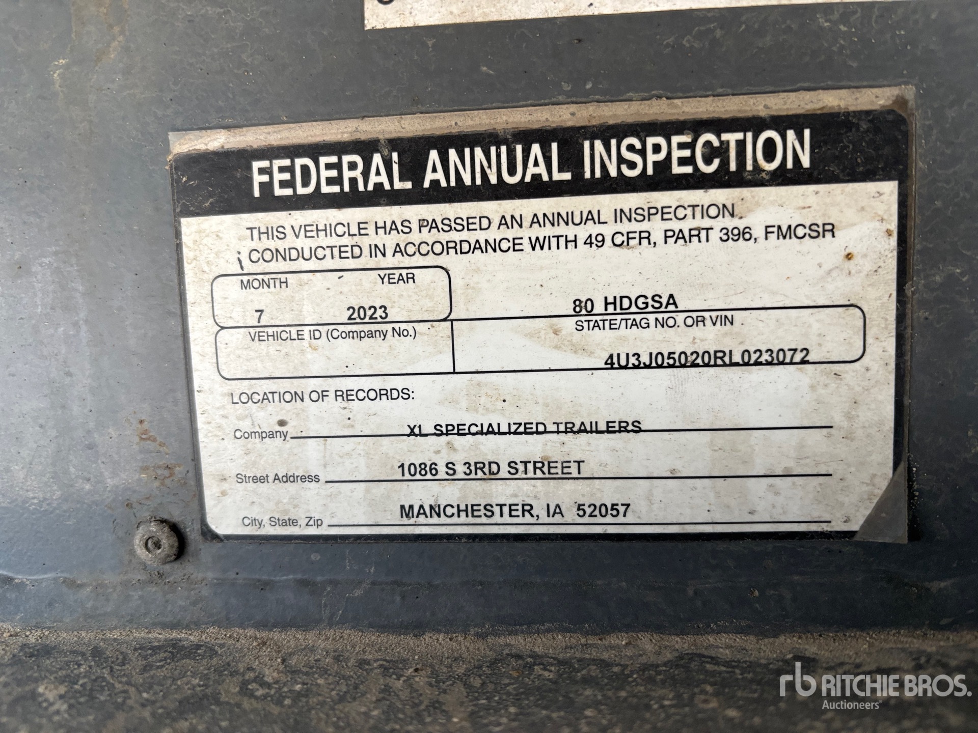 General Appearance with Serial Number / VIN