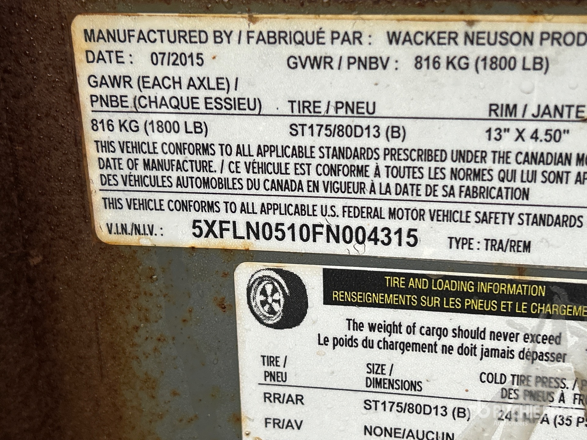 General Appearance with N.º de serie/VIN