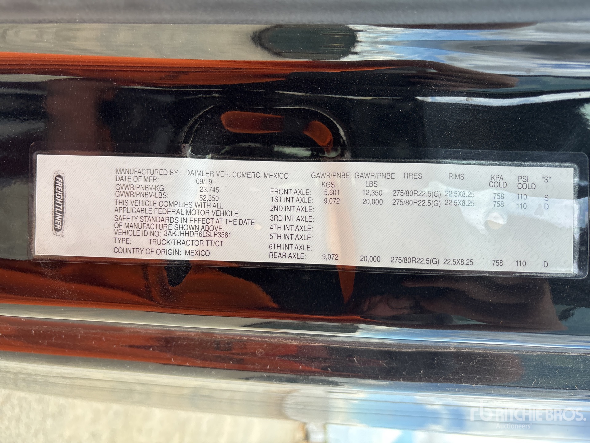 General Appearance with N.º de serie/VIN