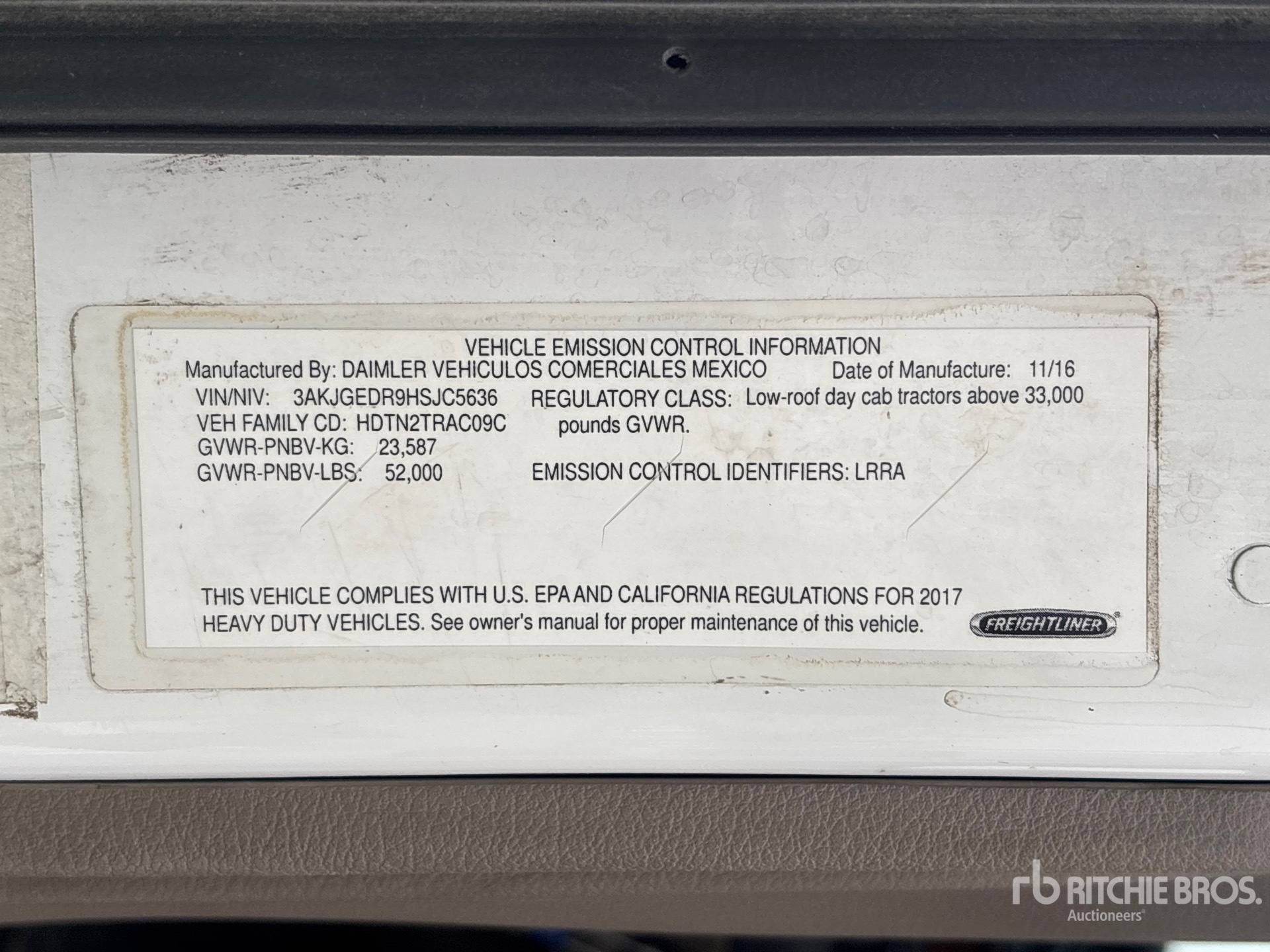 General Appearance with Serial Number / VIN