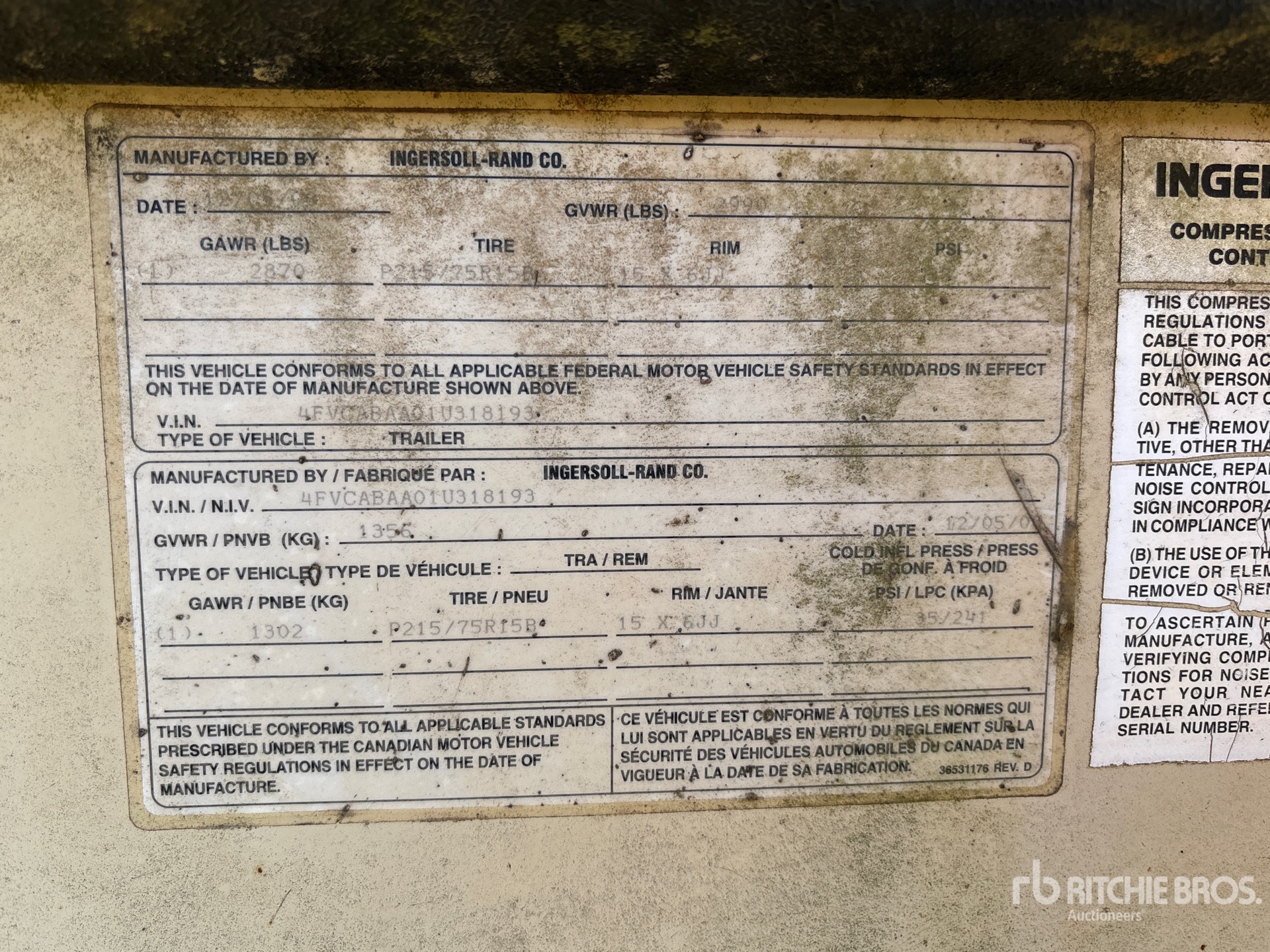 General Appearance with Serial Number / VIN