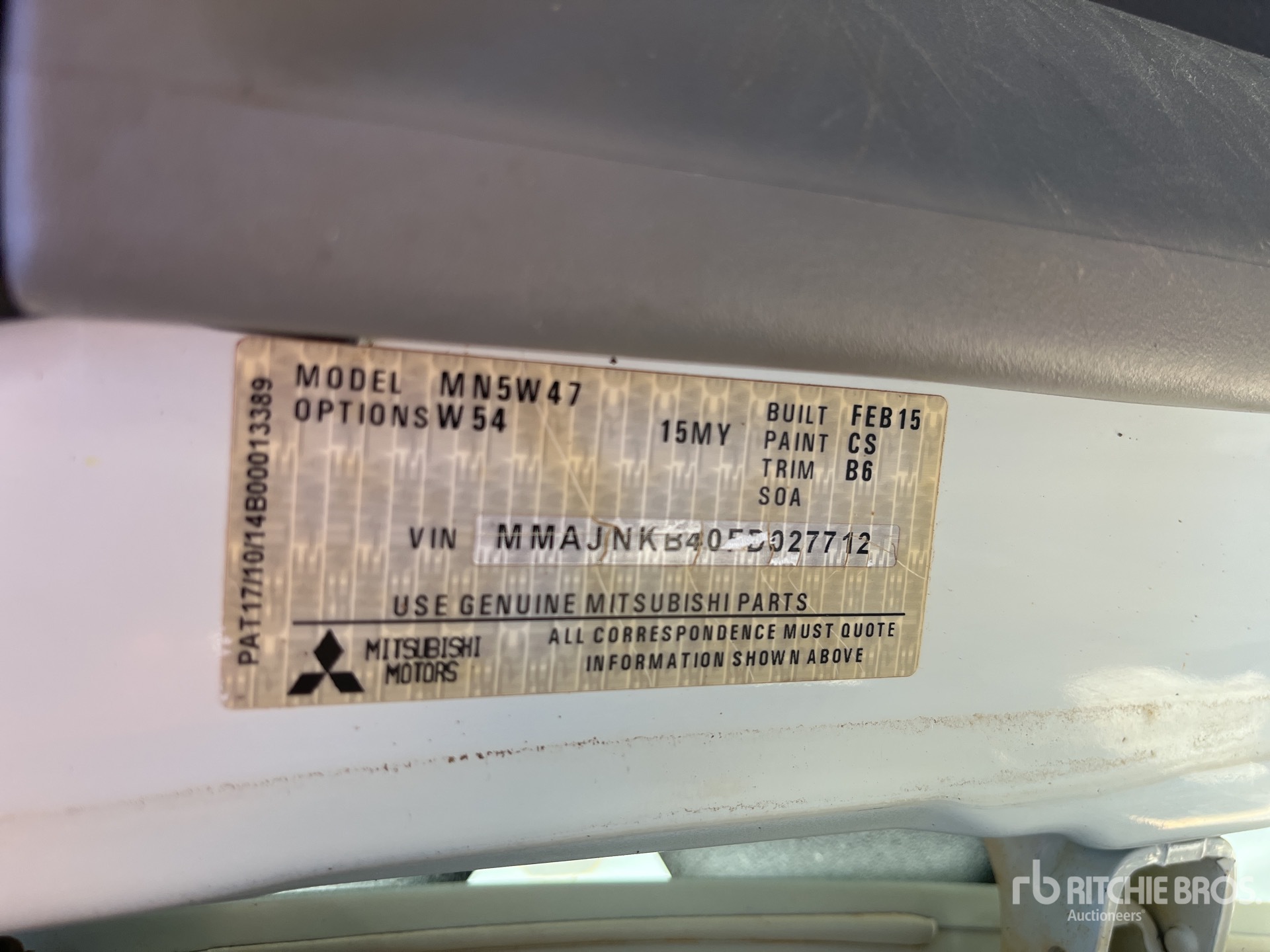 General Appearance with Serial Number / VIN