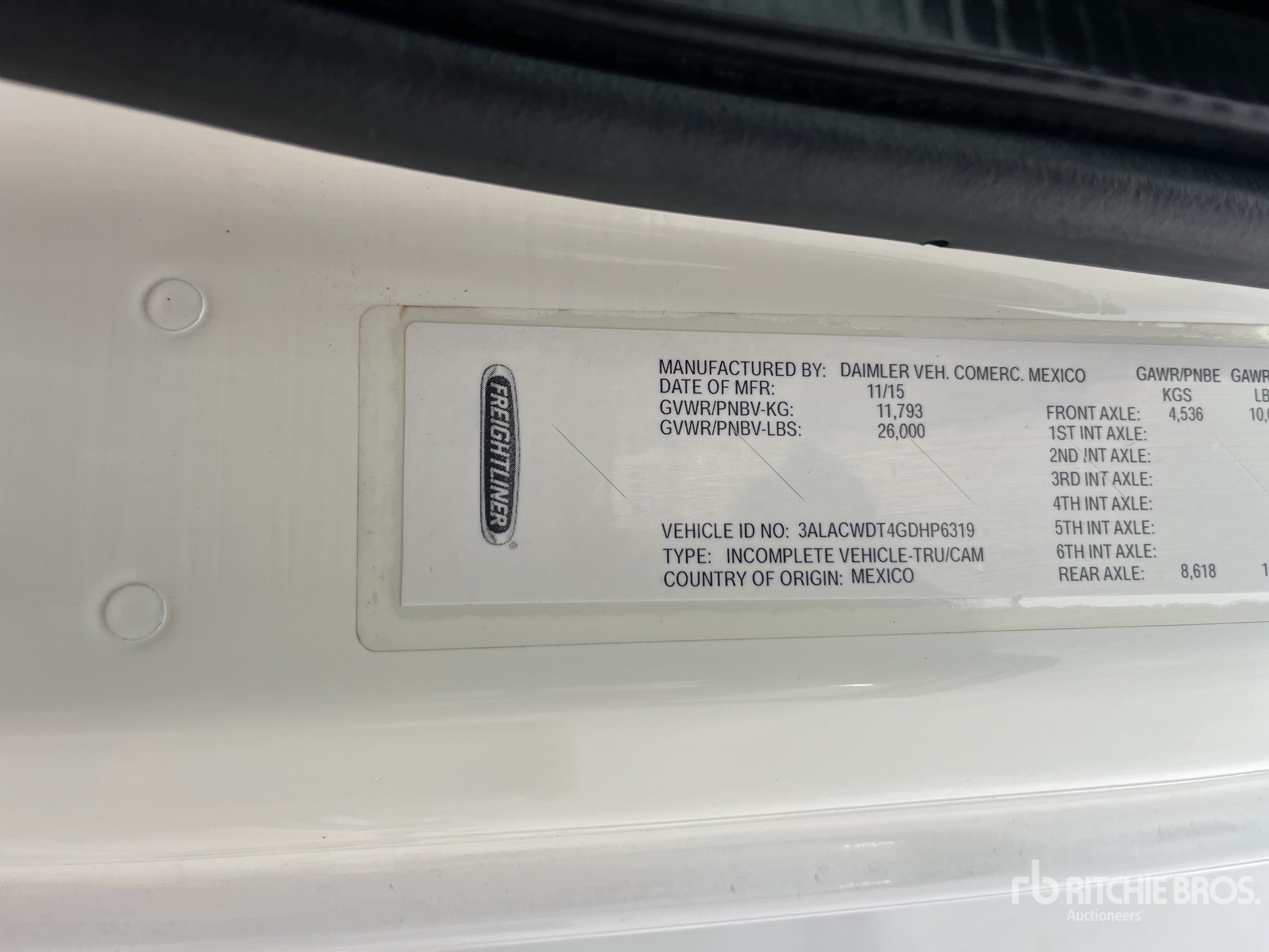 General Appearance with Serial Number / VIN